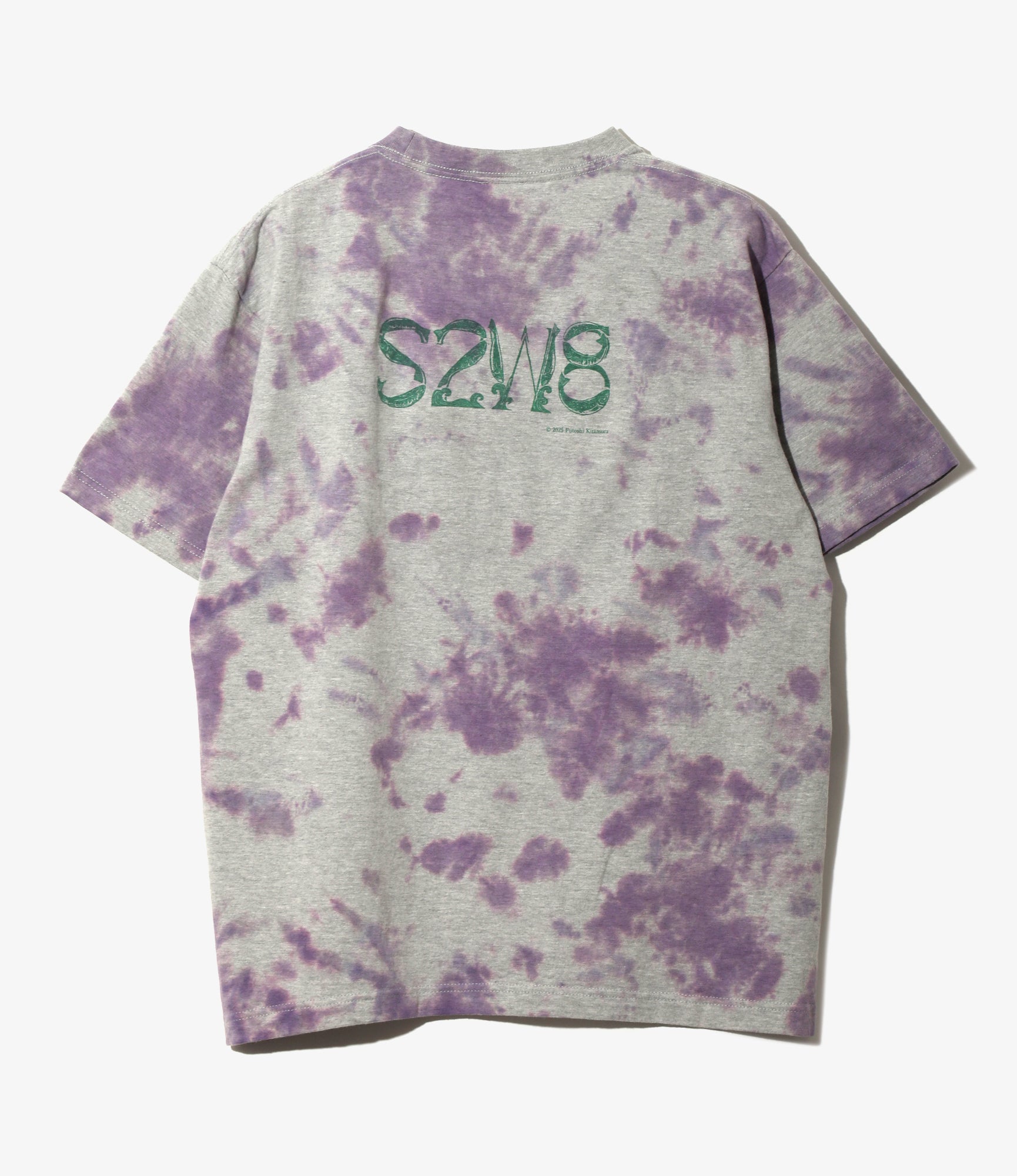 Crew Neck T-Shirt – Purple 'Hydrangea' Print Jersey