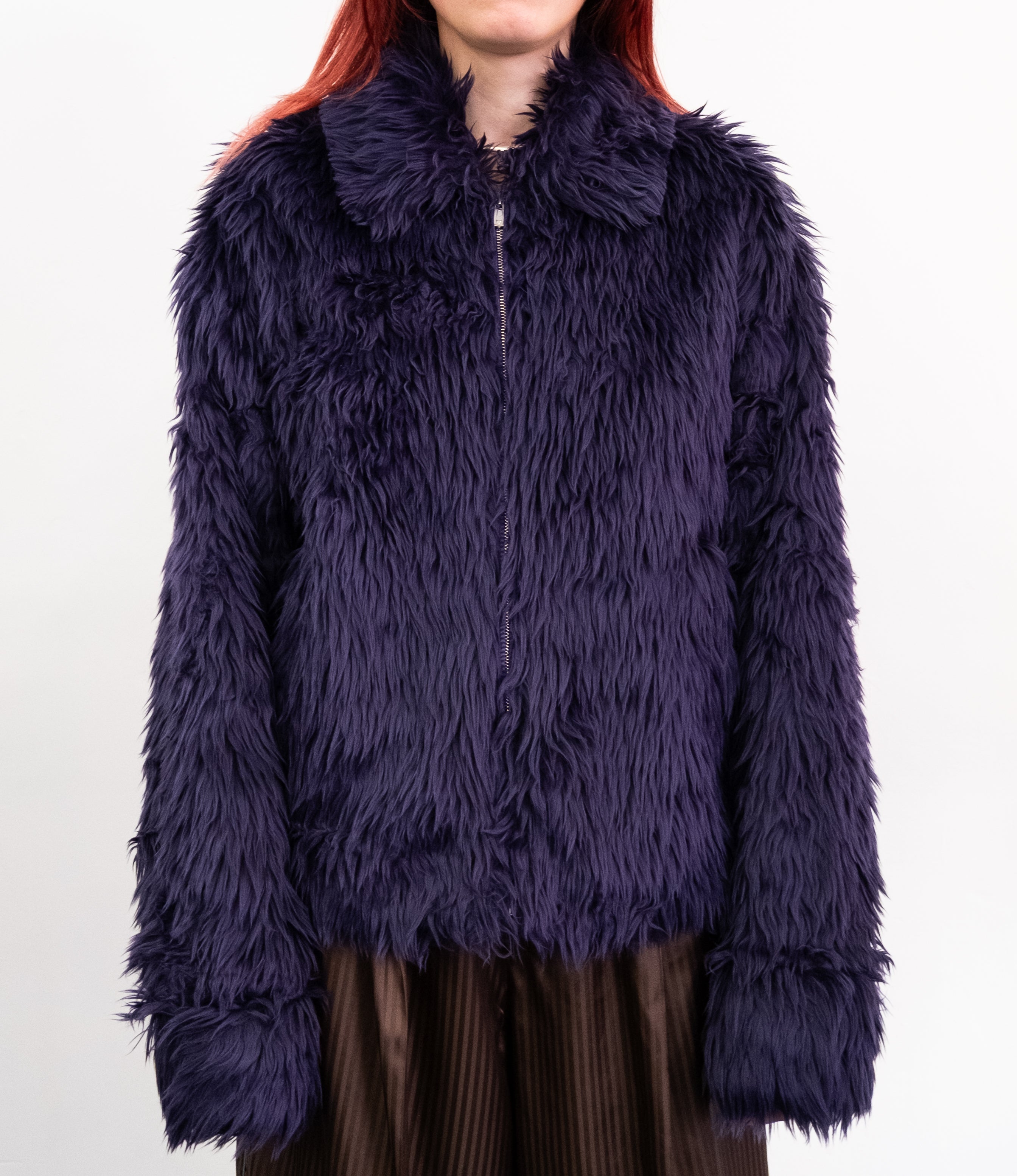 Bomber Jacket – Purple Acrylic Fur