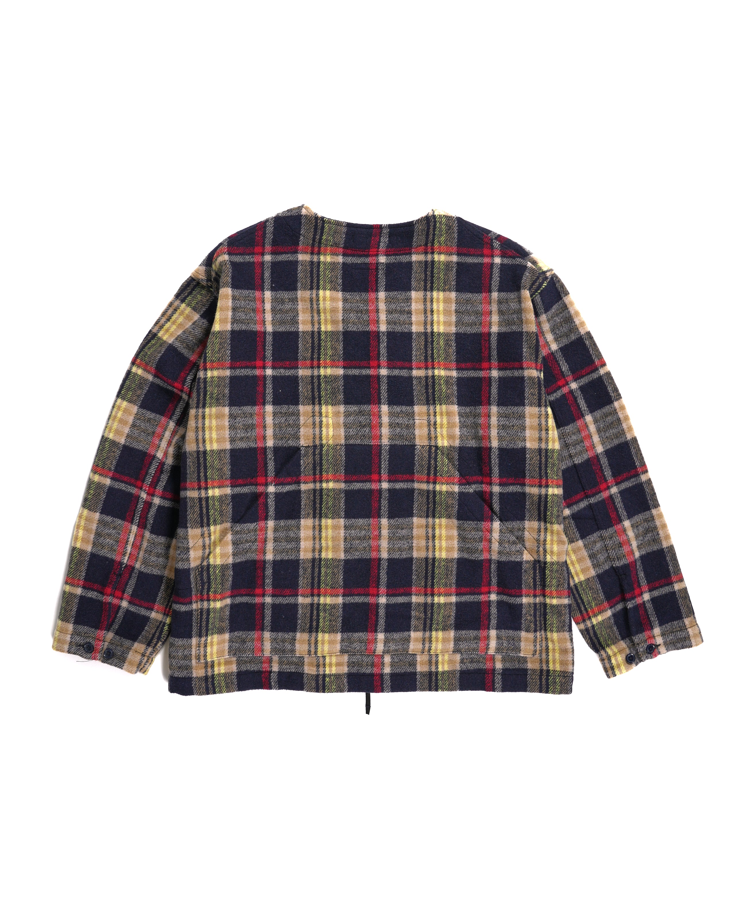 Engineered Garments Shooting Jacket - Navy/Red Polyester Heavy Plaid