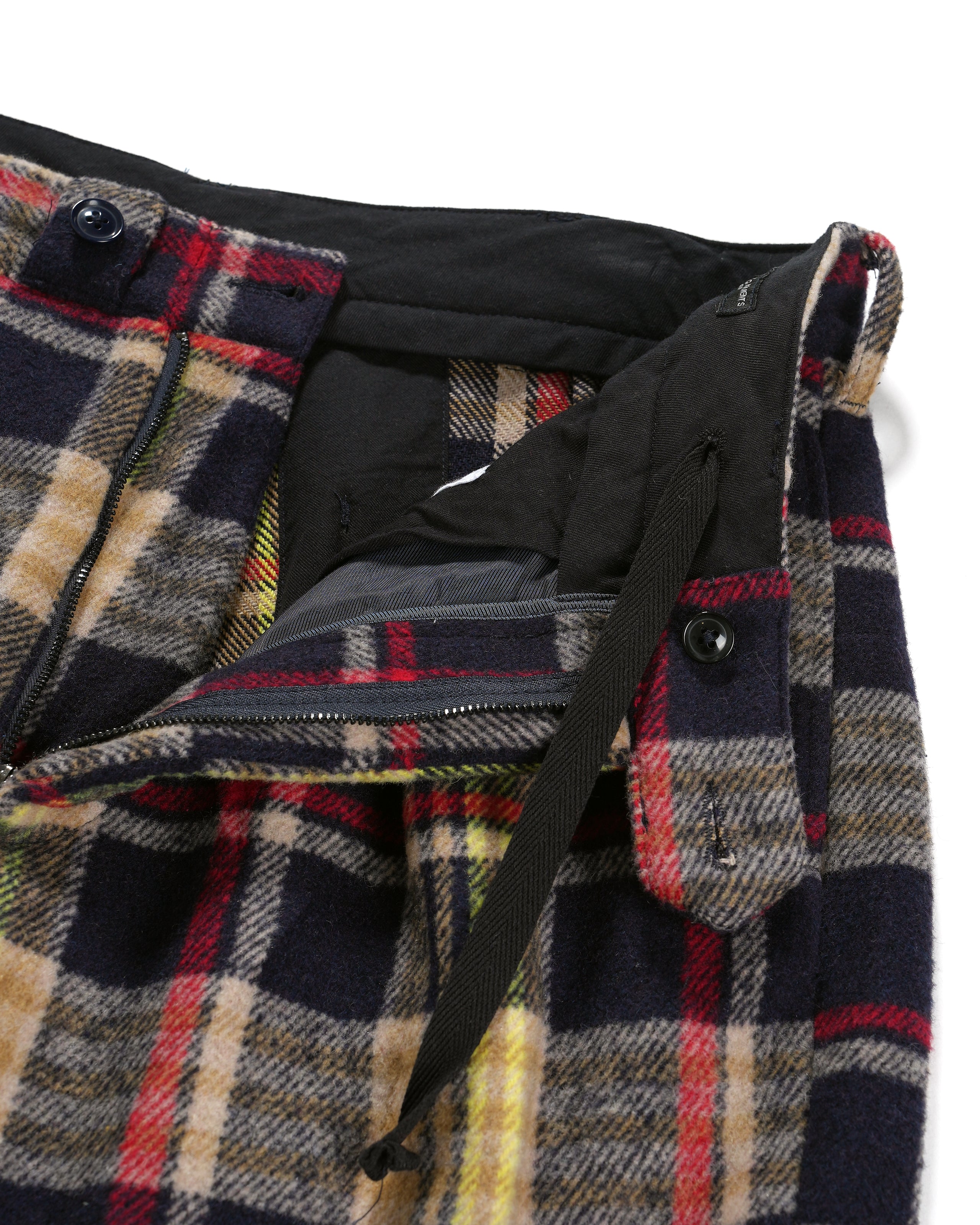 Engineered Garments Carlyle Pant - Navy/Red Polyester Heavy Plaid