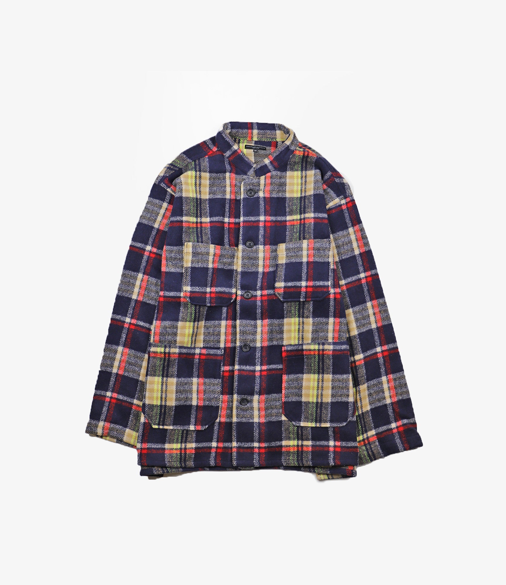 Engineered Garments Dayton Shirt For Nepenthes SP - Navy/Red Polyester Heavy Plaid