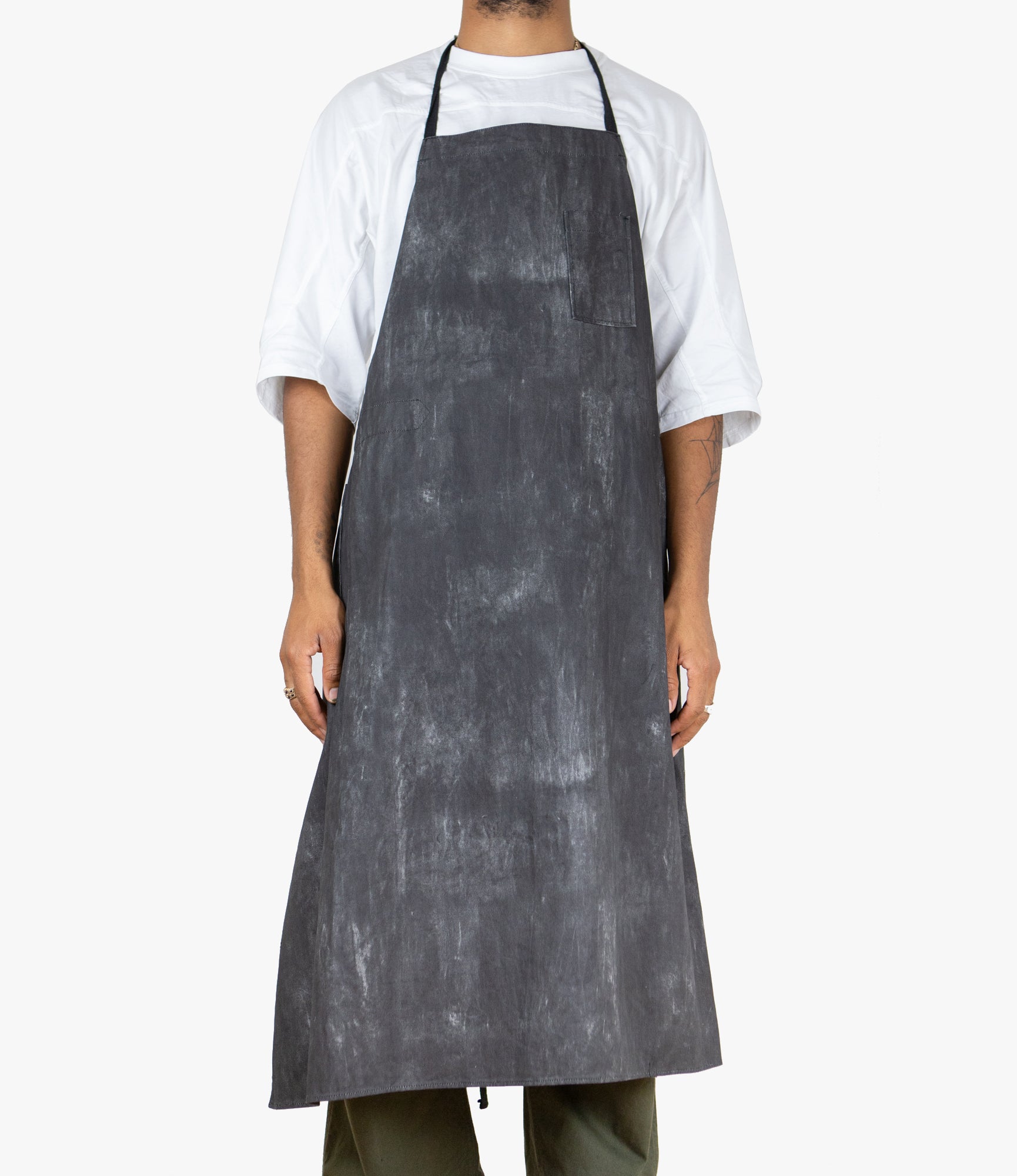 Apron – Black Distressed Print Cotton