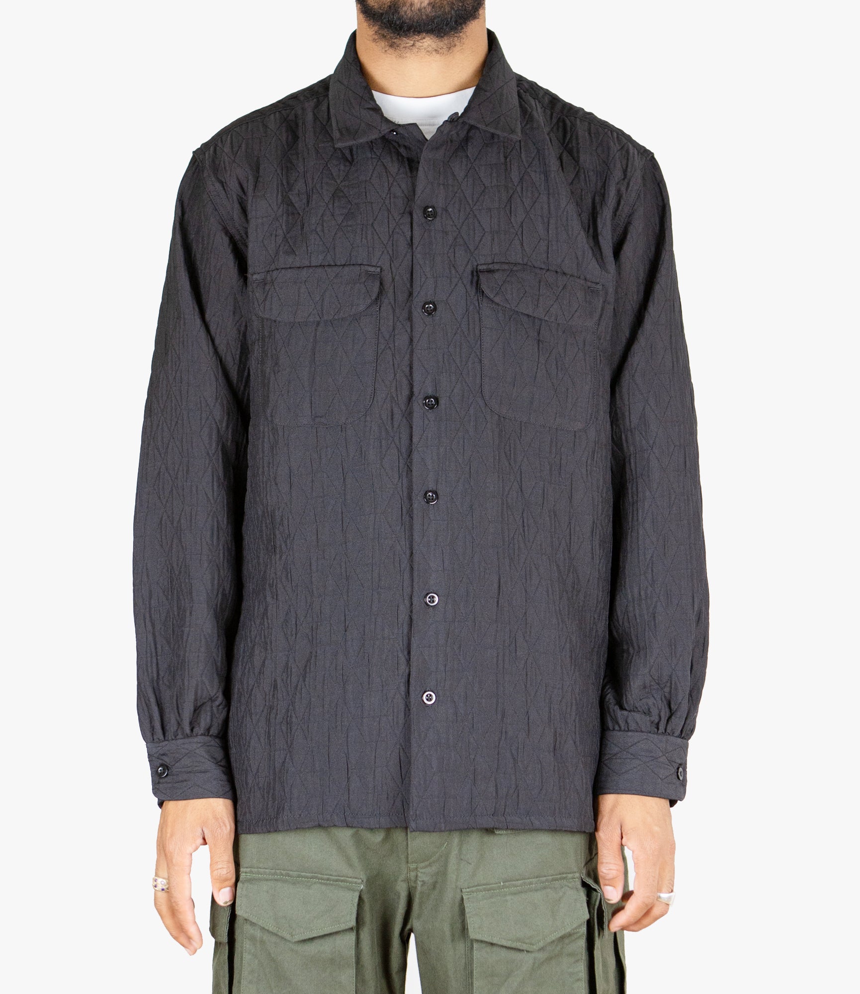 Classic Shirt – Black Geo Quilted Polyester