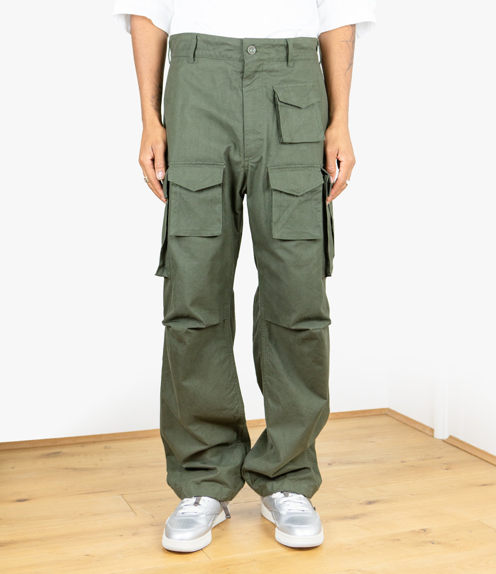 FA Pant – Olive Brushed Herringbone Cotton