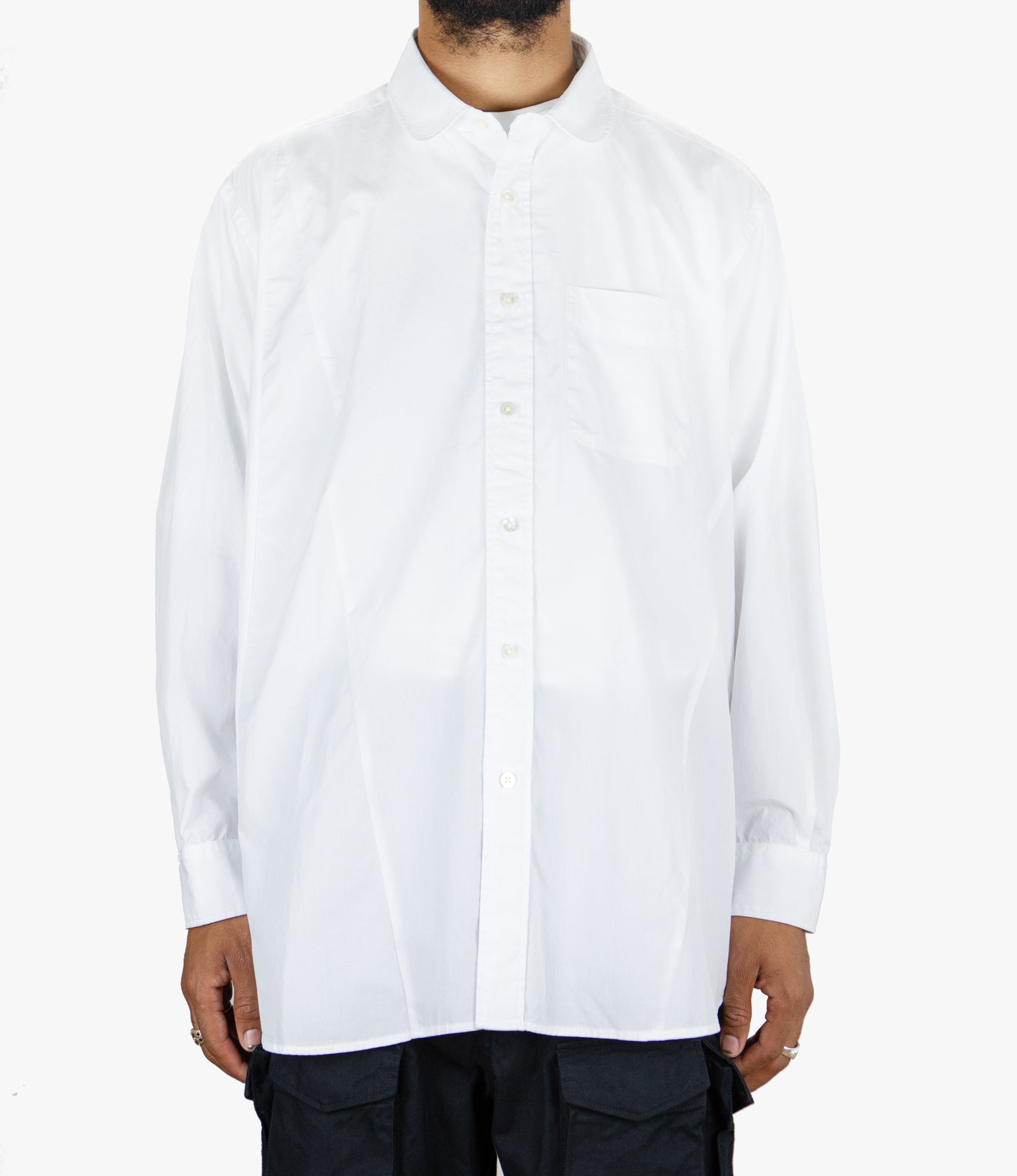 Flared Shirt – White 100's 2-Ply Broadcloth