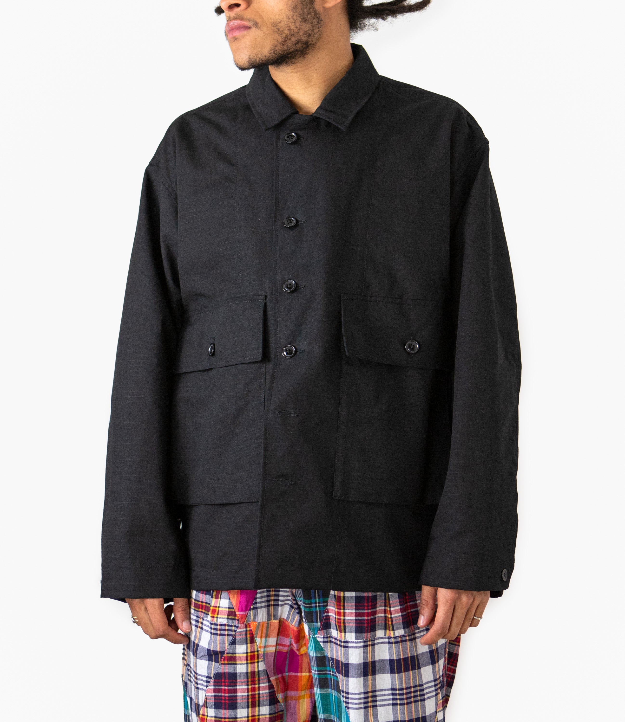 Engineered Garments Workaday Sea Bees Jacket – Black Cotton Ripstop