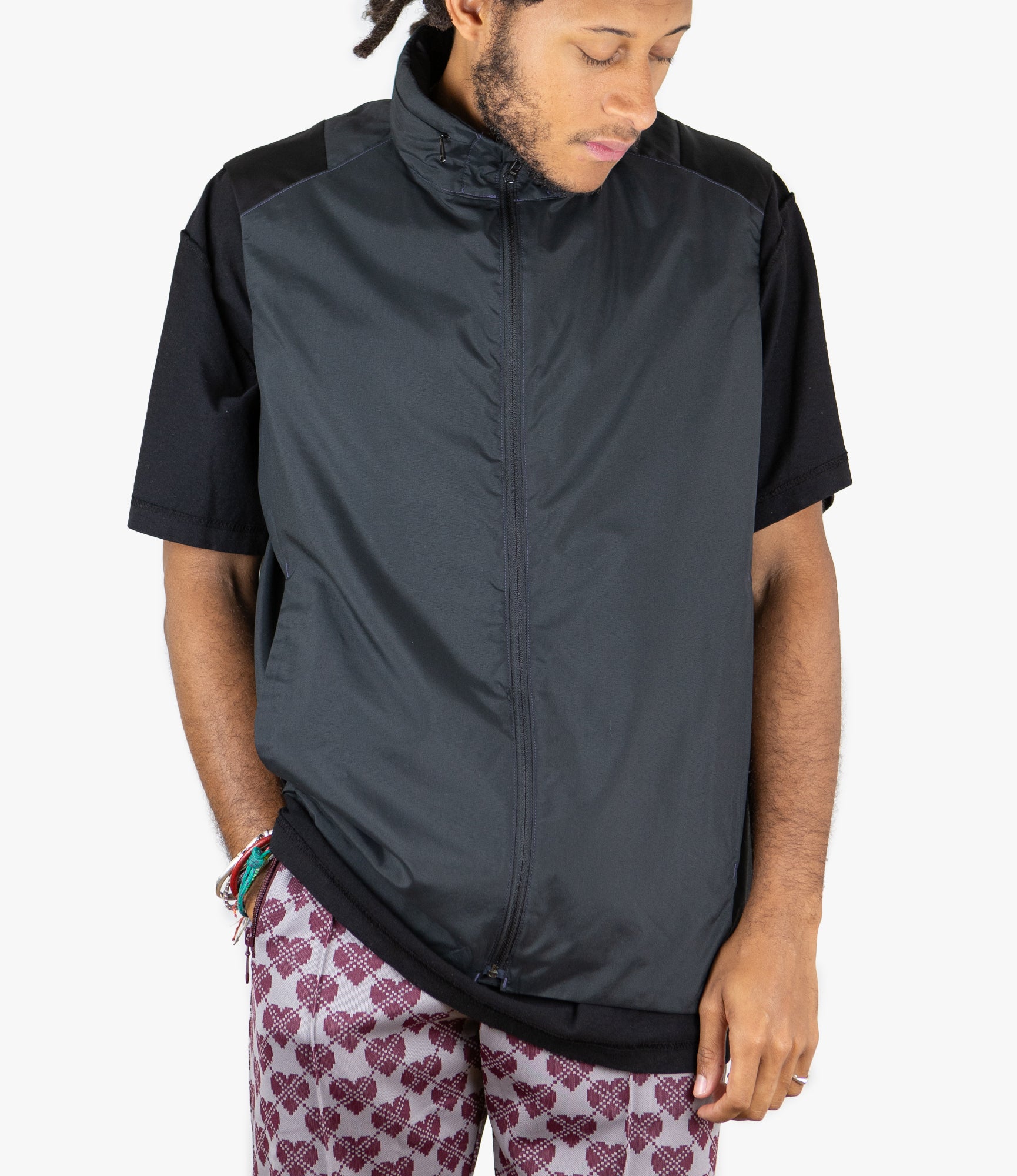 SB Vest – Black Poly Brushed Taffeta