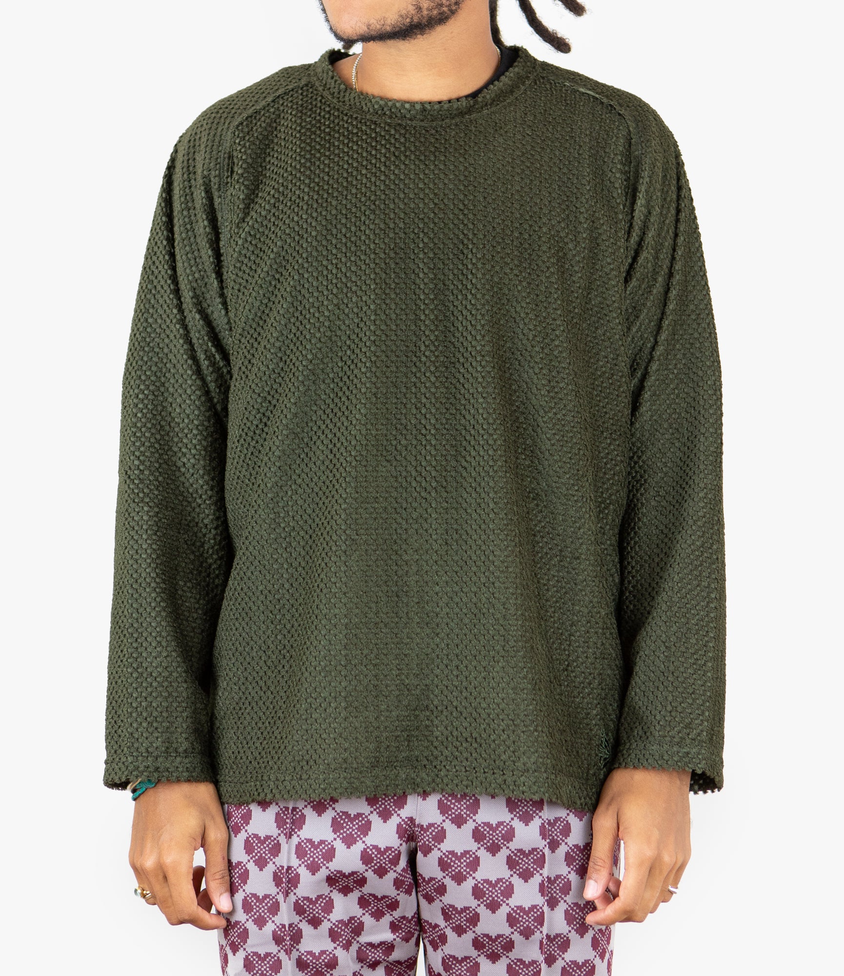 U-Neck Long Sleeve T-Shirt – Olive Poly Double Russell