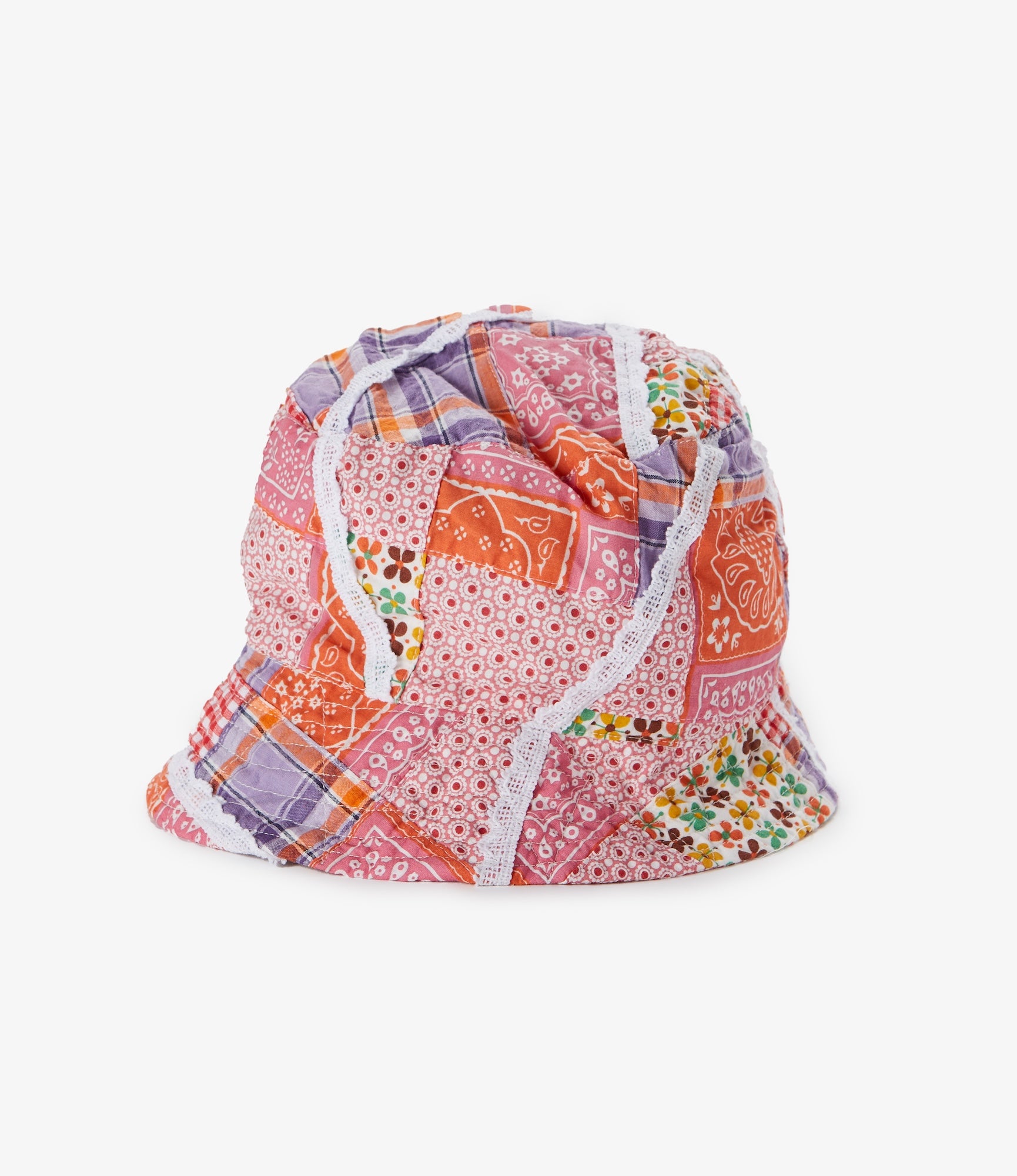 Engineered Garments Bucket Hat - Orange Cotton Lace Patchwork