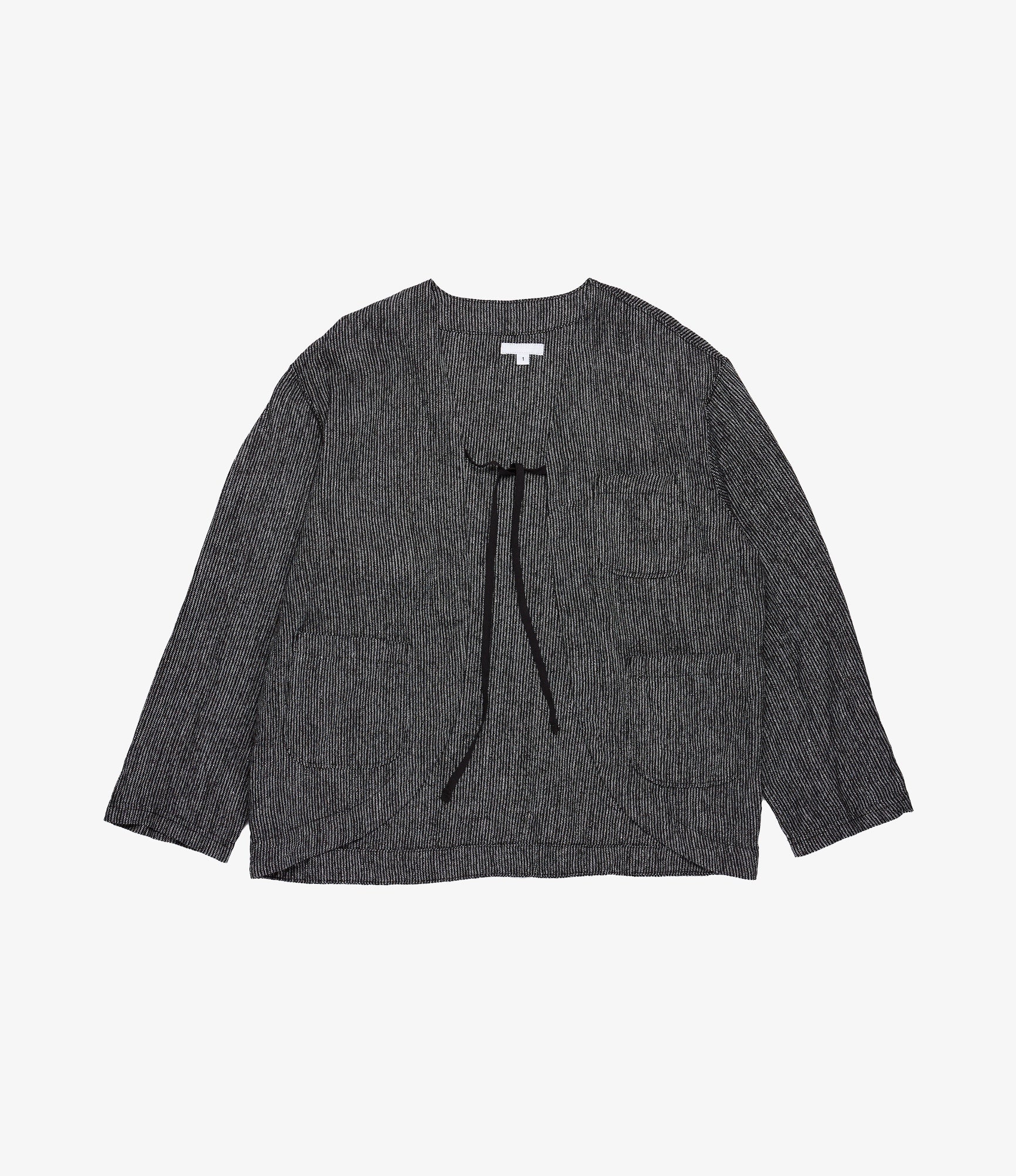 Engineered Garments Cutaway Jacket - Black/Grey Linen Stripe