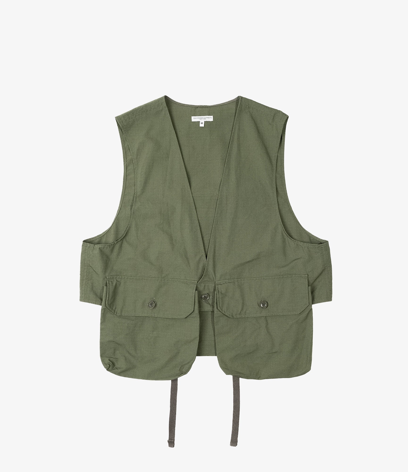 Engineered Garments Fowl Vest - Olive Cotton Ripstop