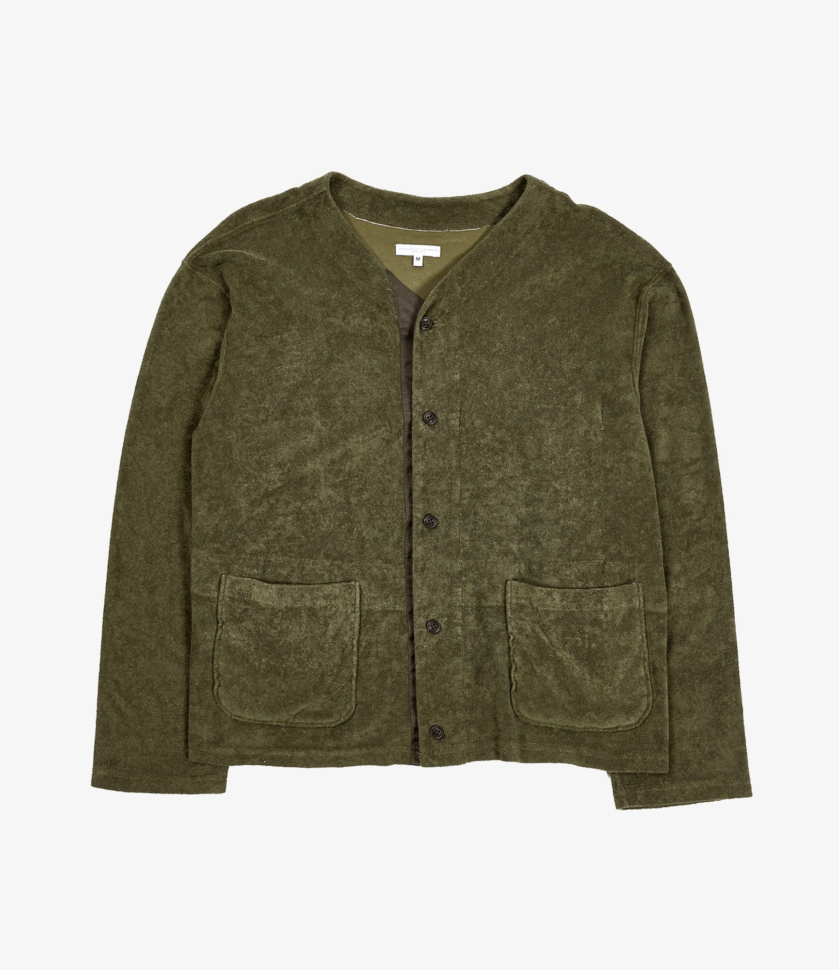 Engineered Garments Knit Cardigan - Olive CP Velour