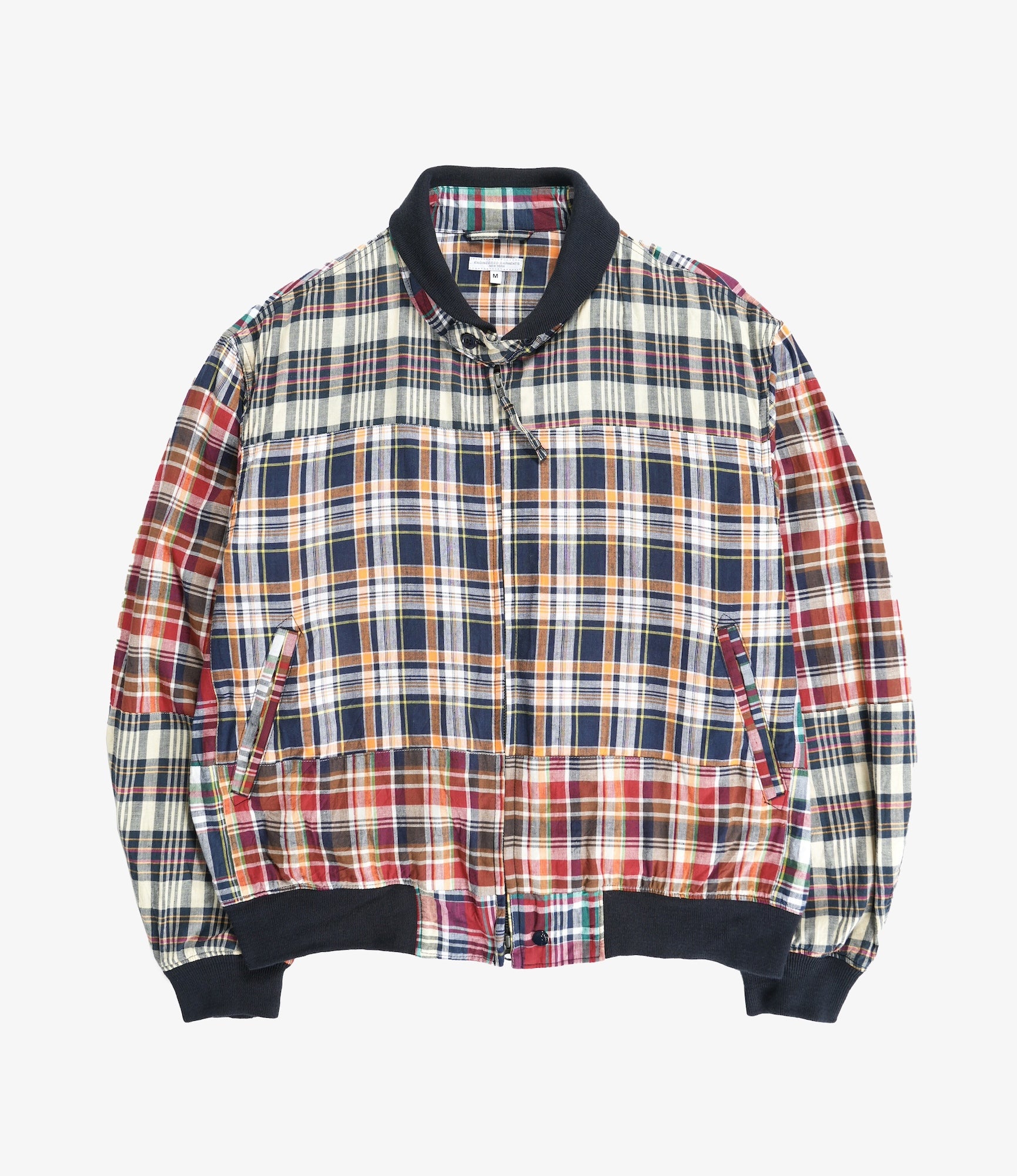 Engineered Garments LL Jacket - Navy Square Patchwork Madras