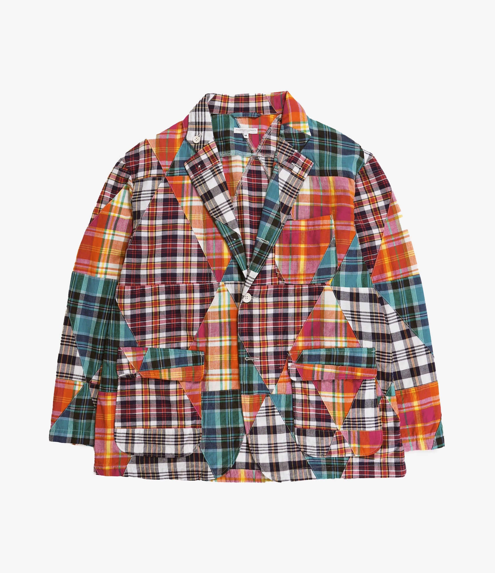Engineered Garments Loiter Jacket - Multi Color Triangle Patchwork Madras