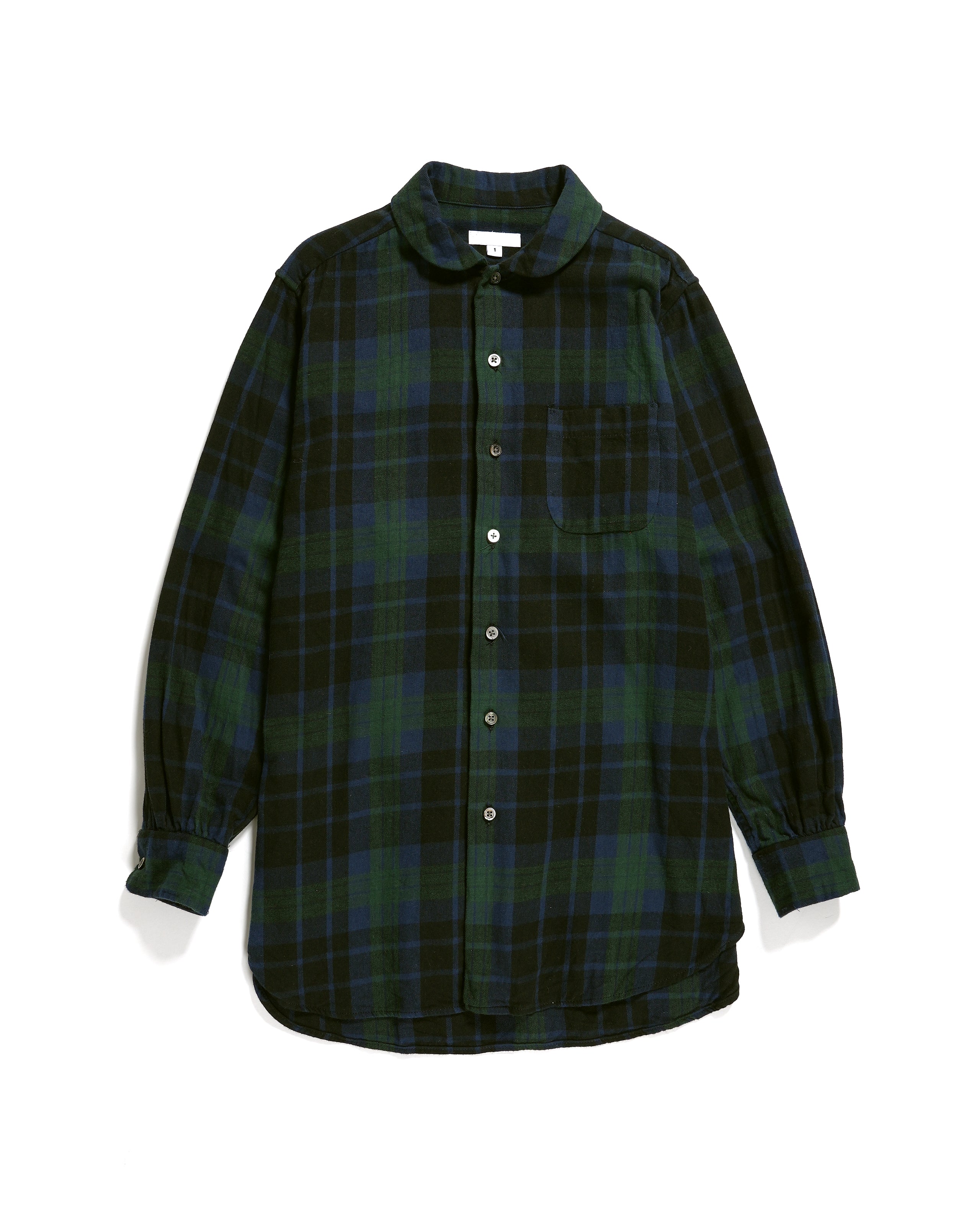 Engineered Garments Rounded Collar Shirt - Blackwatch Cotton Flannel