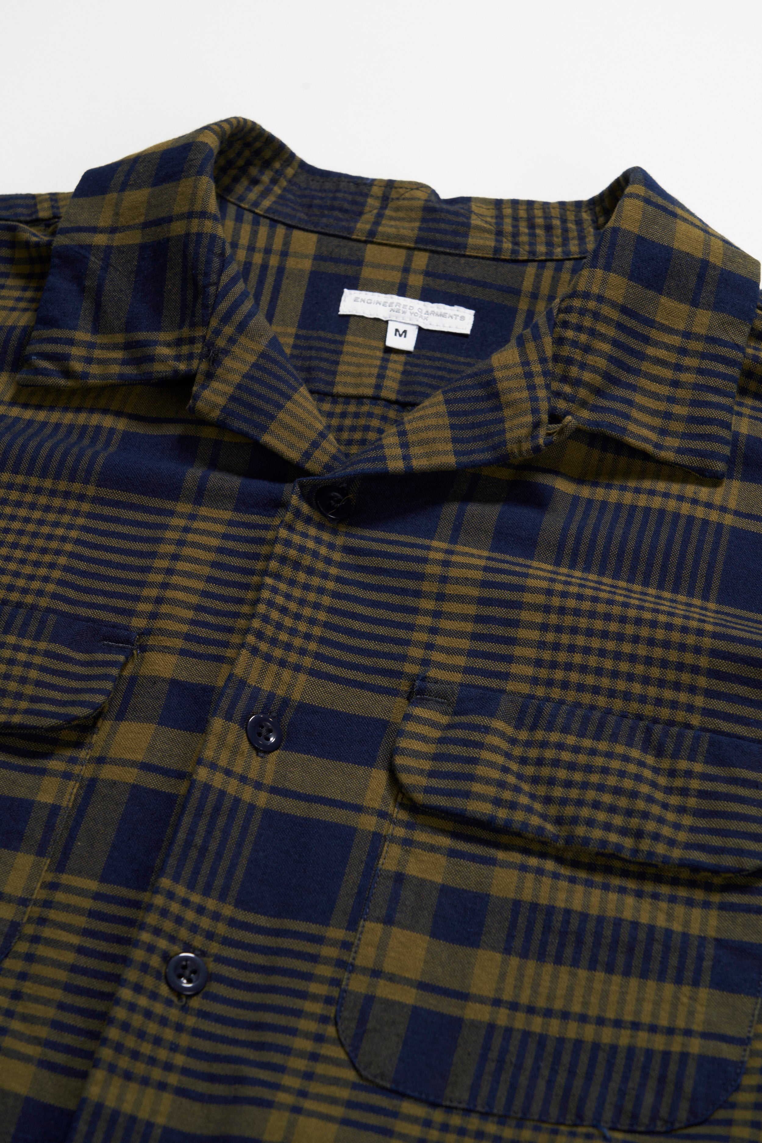 Engineered Garments Classic Shirt - Navy/Olive Cotton Plaid