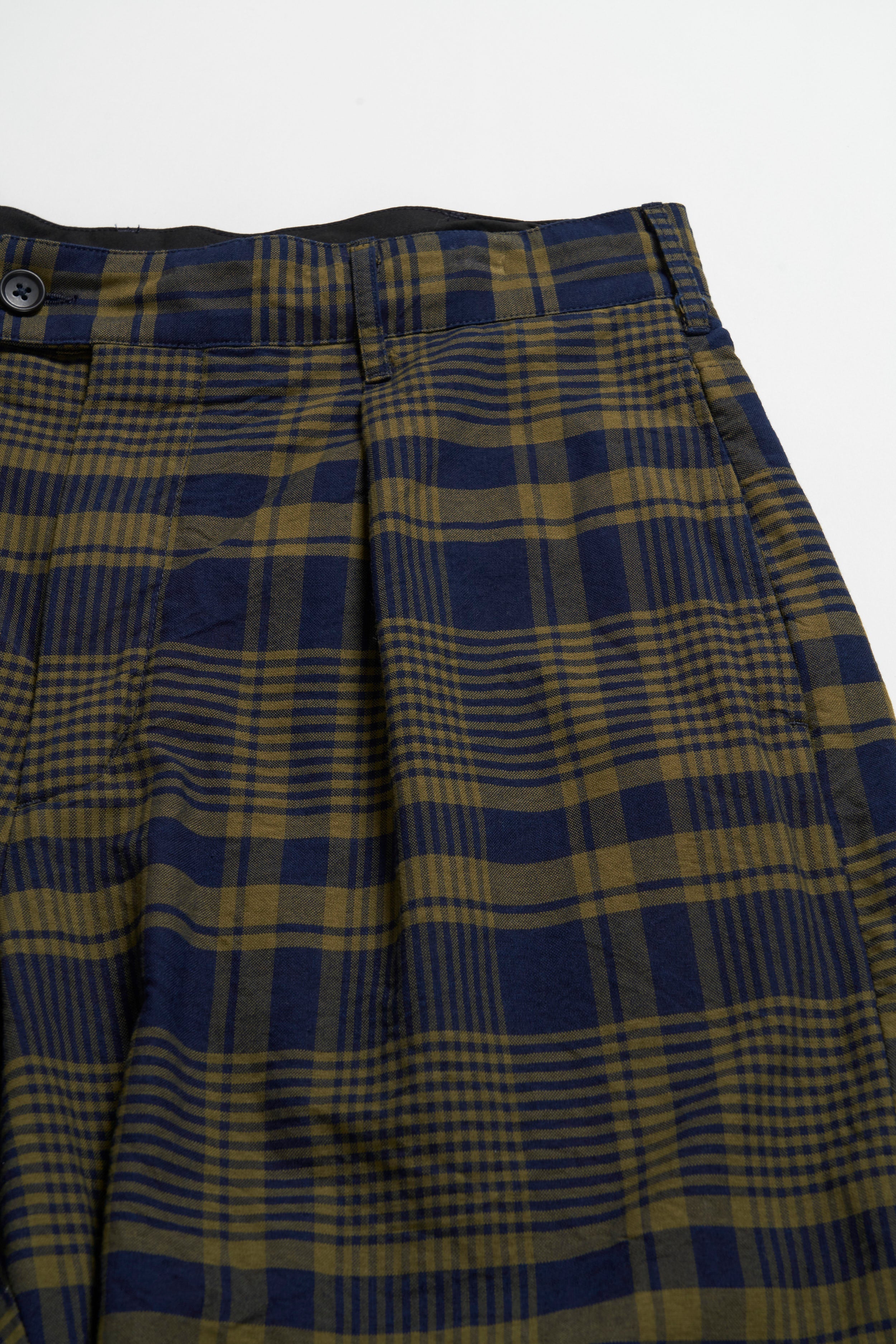 Engineered Garments Carlyle Pant - Navy/Olive Cotton Plaid