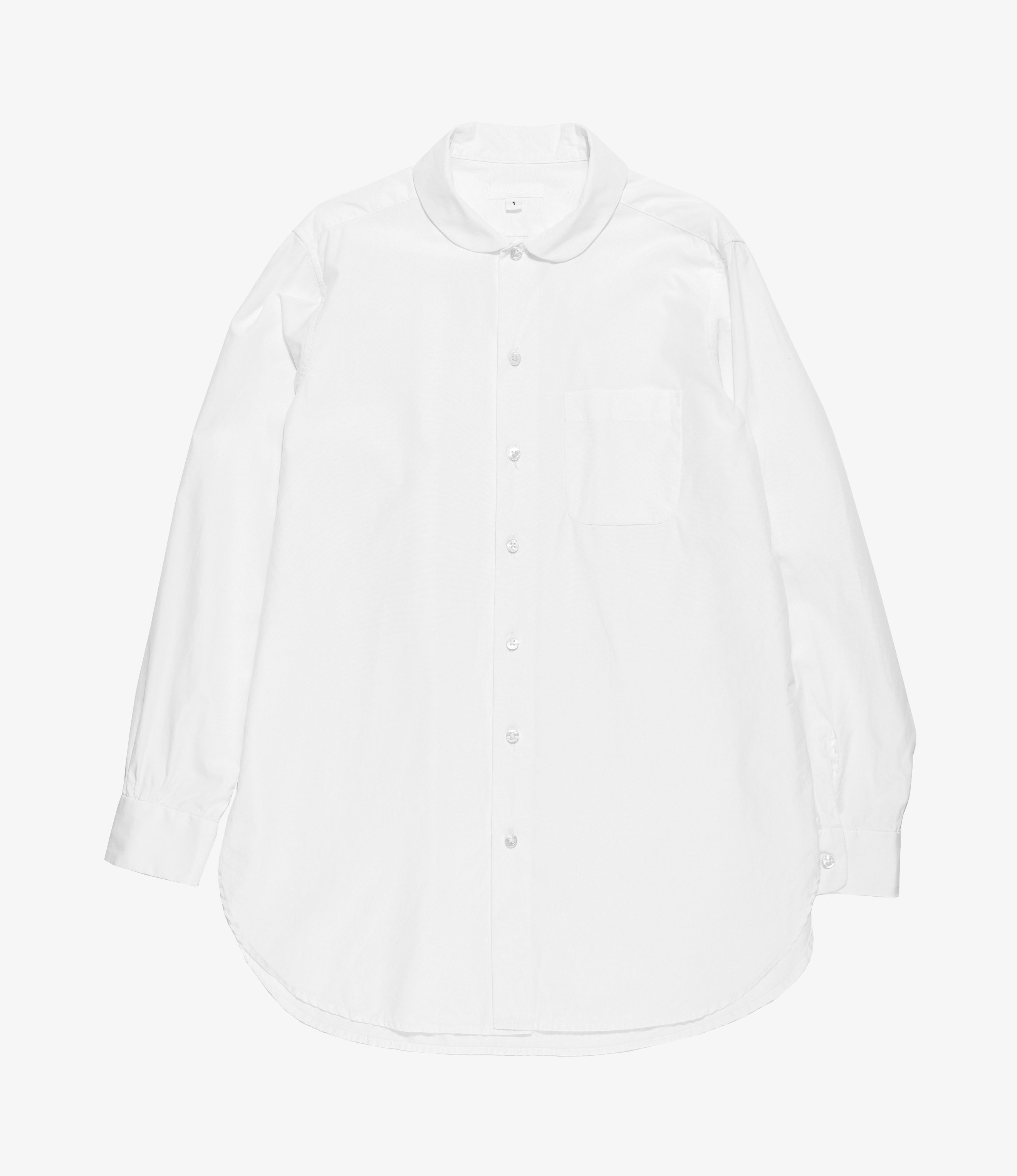 Engineered Garments Rounded Collar Shirt - White 100's 2Ply Broadcloth