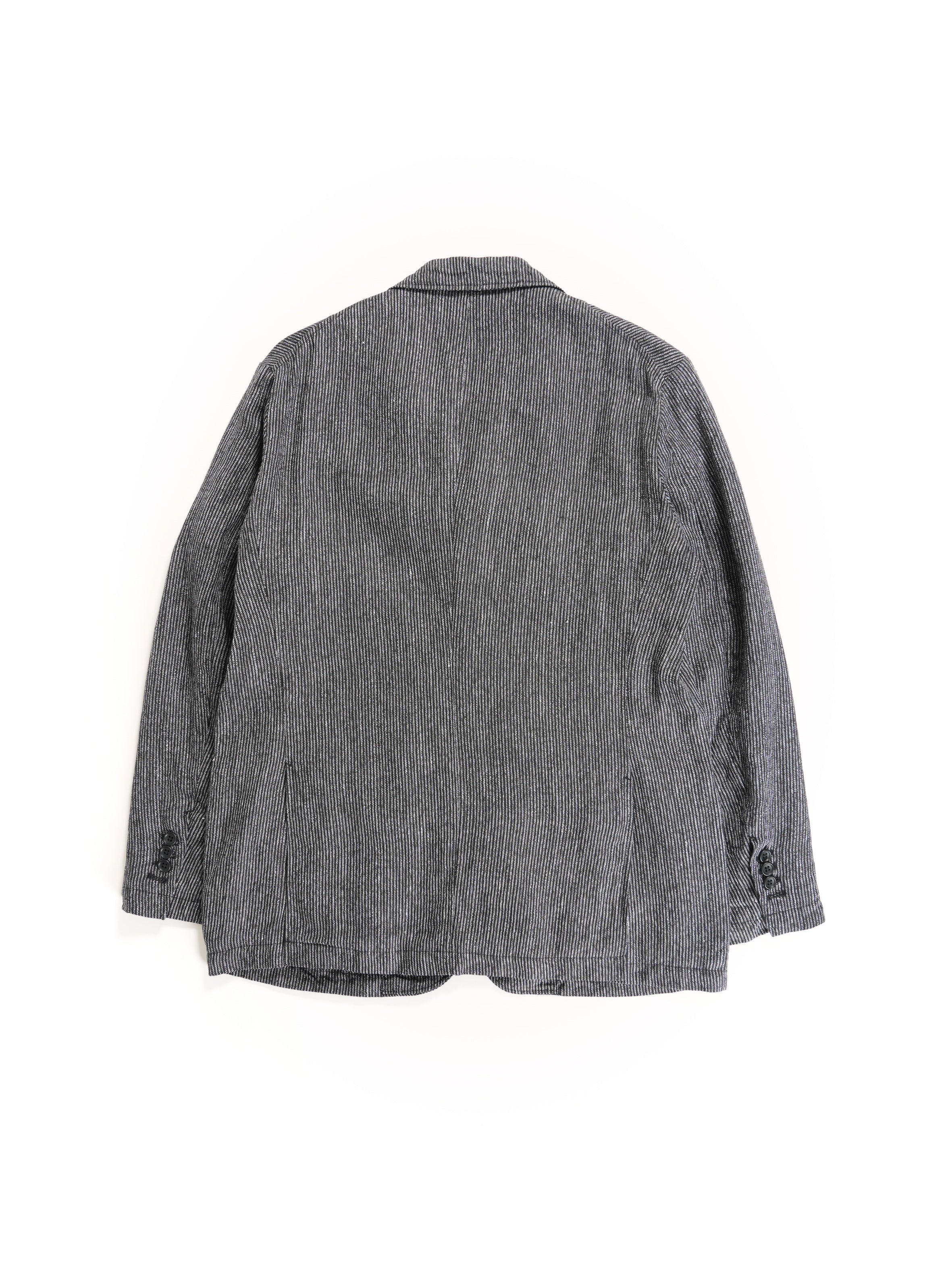 Engineered Garments Andover Jacket - Black/Grey Linen Stripe