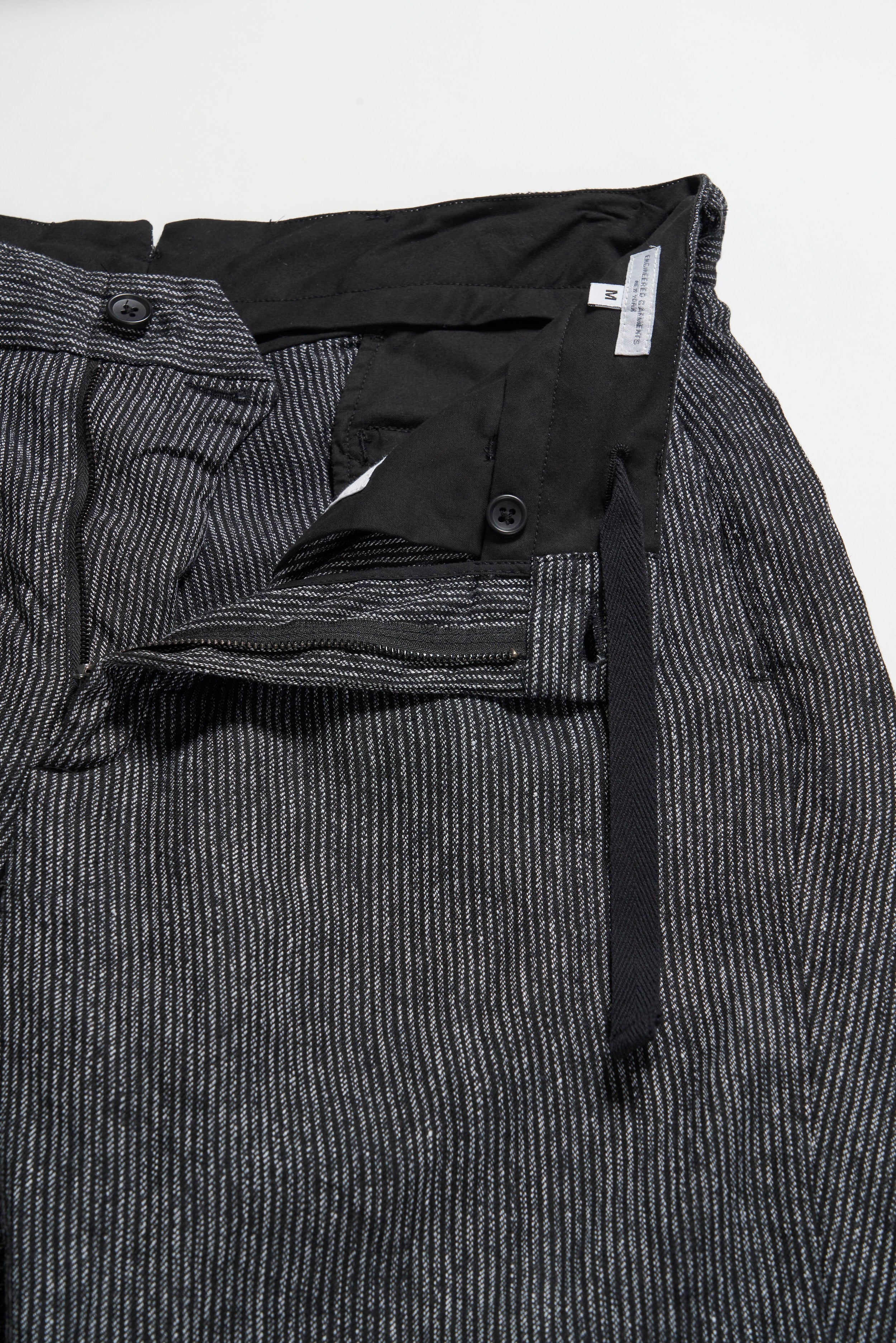 Engineered Garments Andover Pant - Black/Grey Linen Stripe
