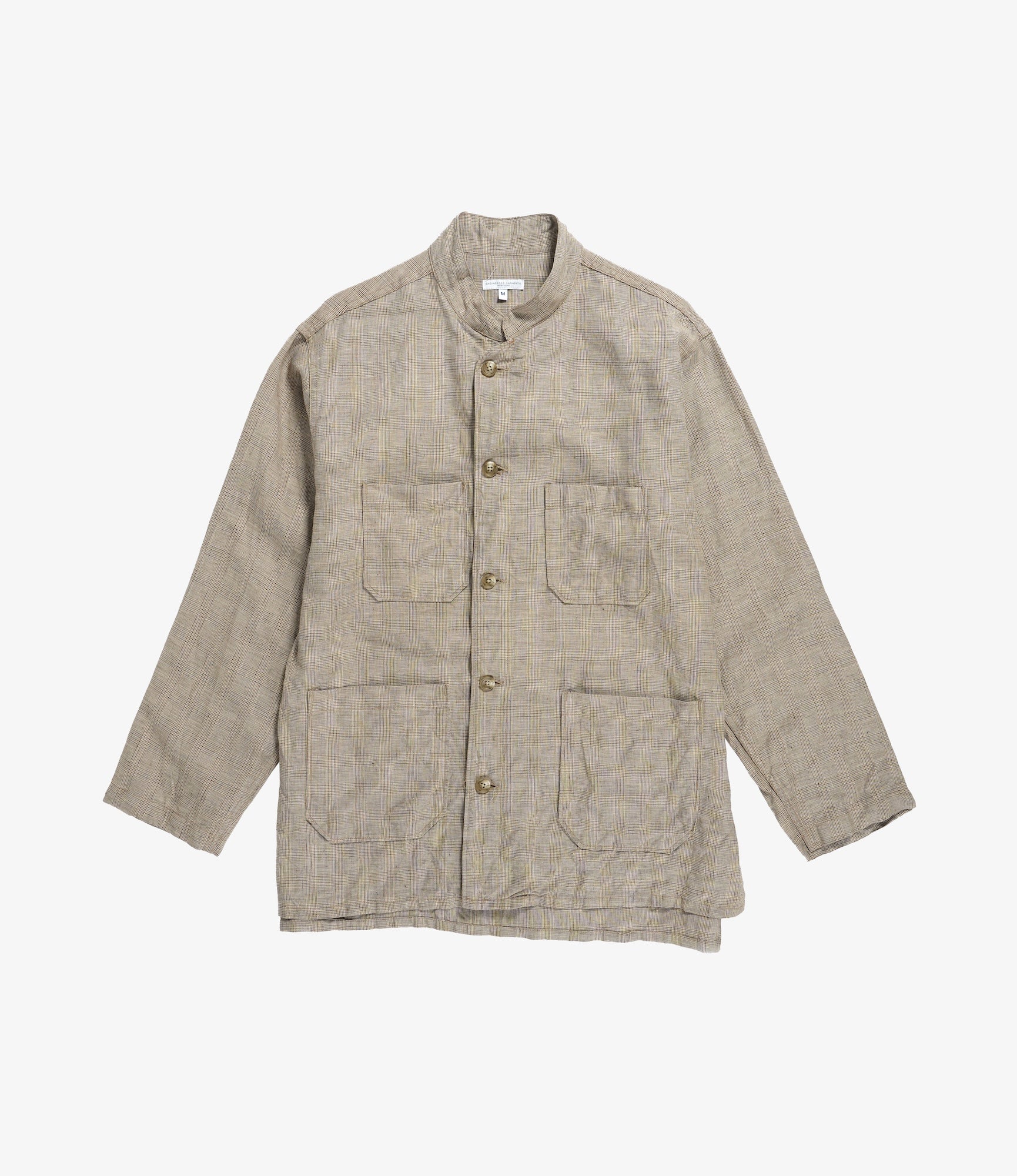 Engineered Garments Dayton Shirt - Beige Linen Glen Plaid