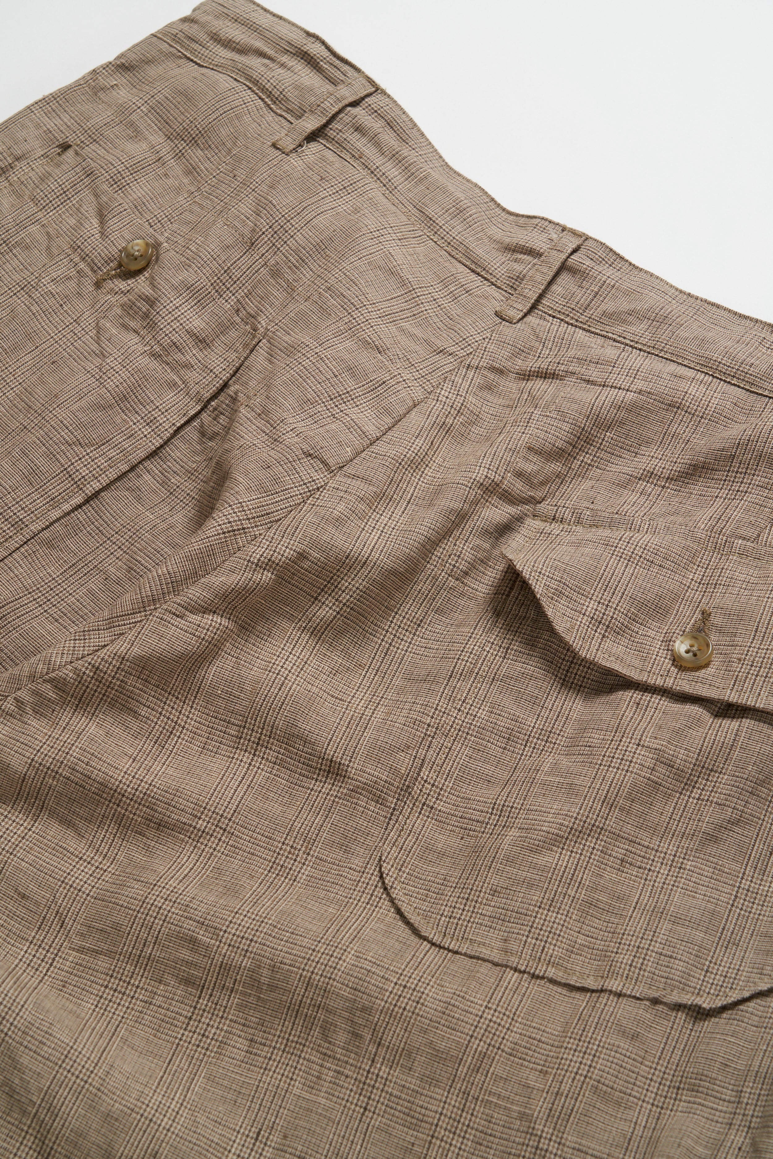 Engineered Garments Carlyle Pant - Beige Linen Glen Plaid