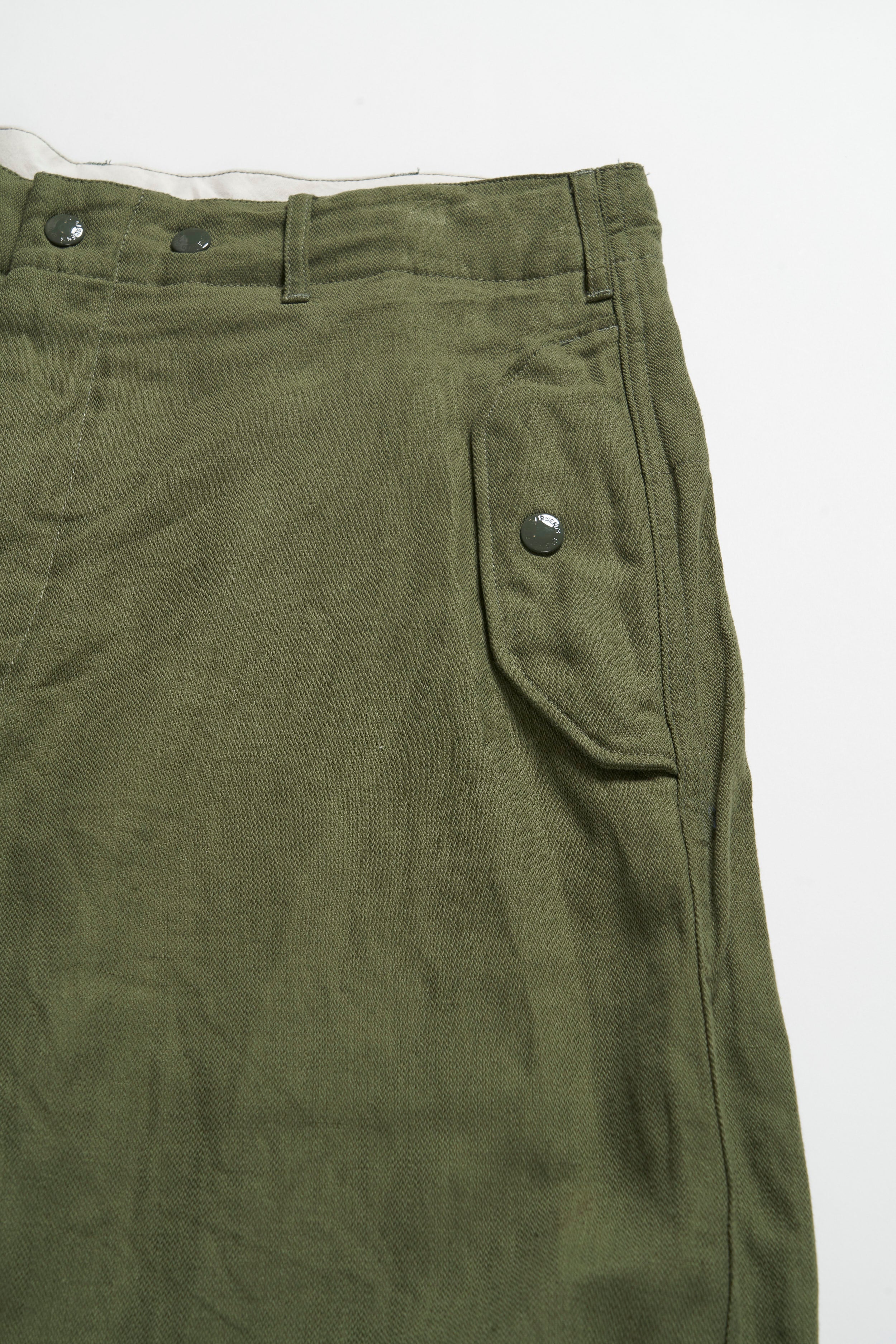 Engineered Garments Over Pant - Olive Cotton Acetate Satin – Engineered Garments – Nepenthes London