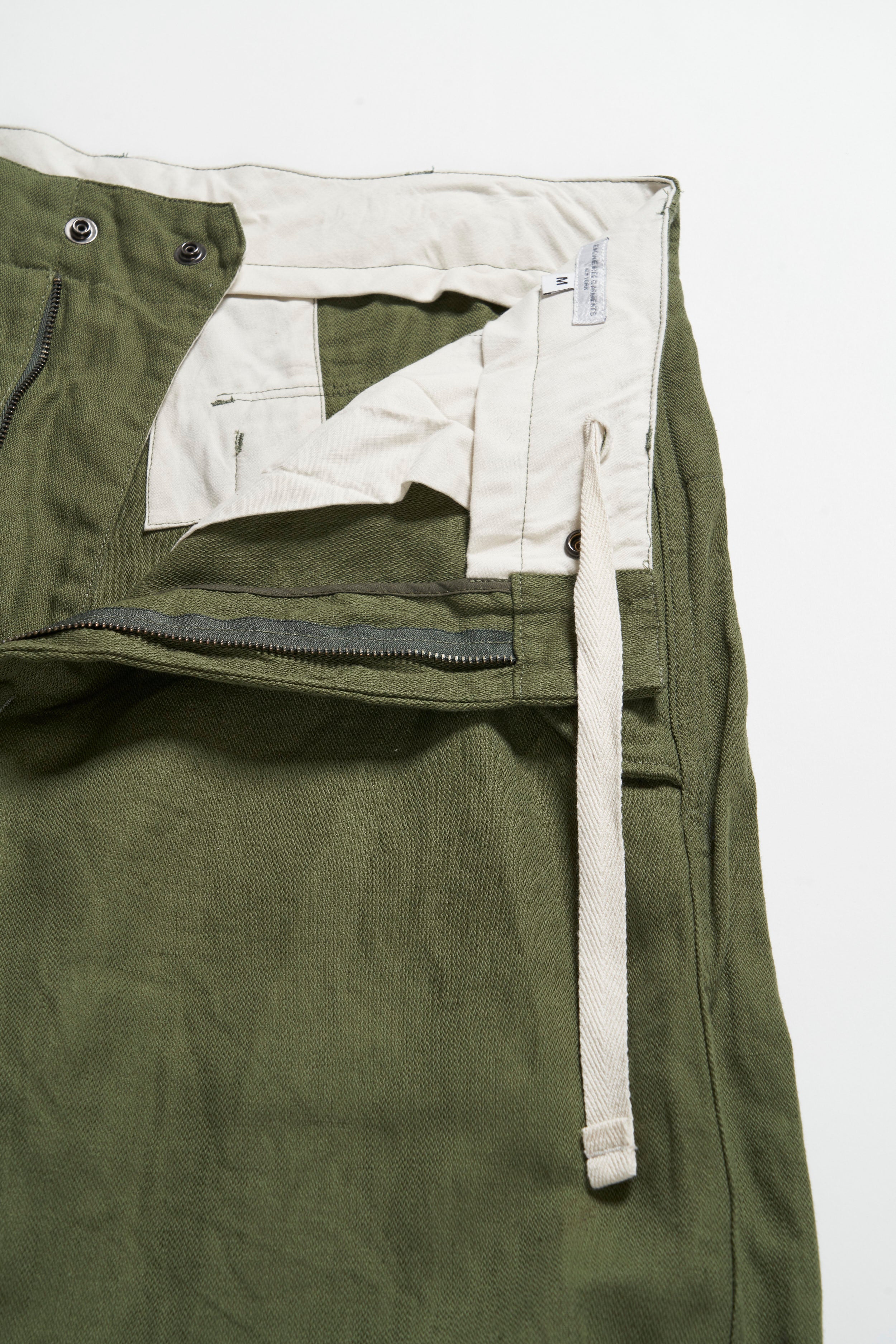 Engineered Garments Over Pant - Olive Cotton Acetate Satin – Engineered Garments – Nepenthes London