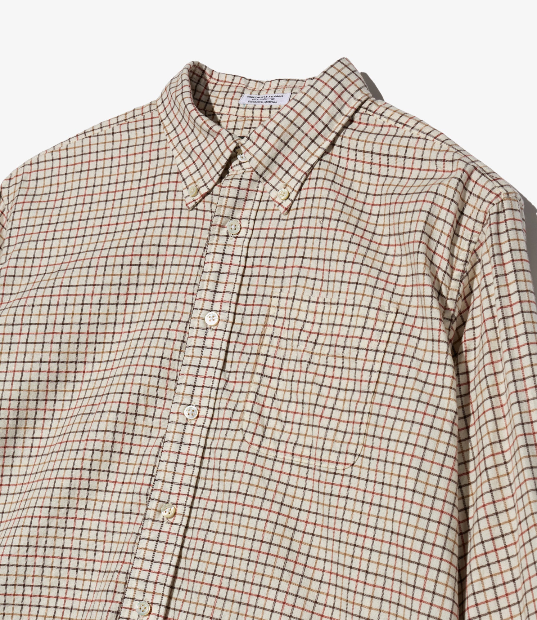 19th Century BD Shirt – Ivory Tattersall Brushed Cotton