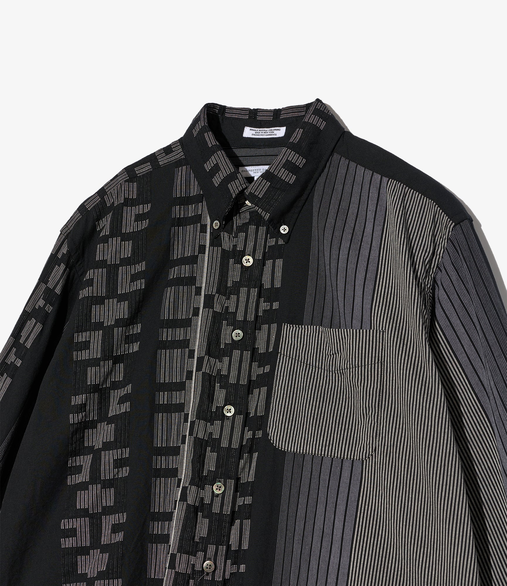 19th Century BD Shirt – Black Multi Pattern Jacquard