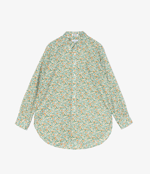 19th Century BD Shirt – Blue Floral Cotton Lawn | Engineered