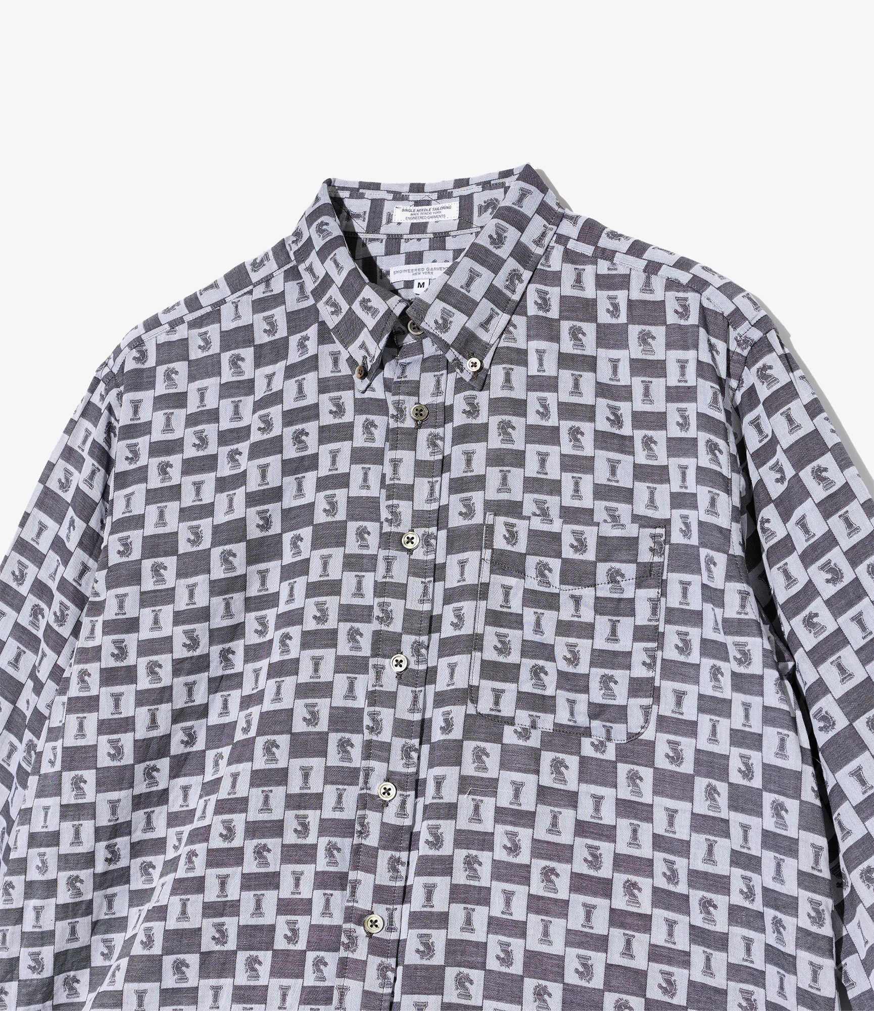 19th Century BD Shirt – Grey 'Chess' Jacquard