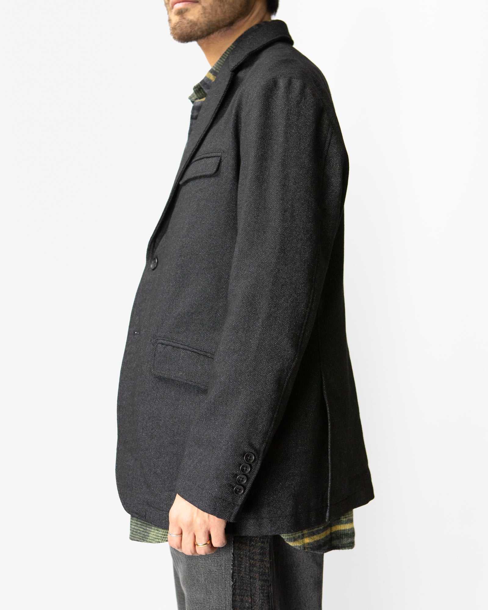 Andover Jacket – Charcoal Printed Herringbone