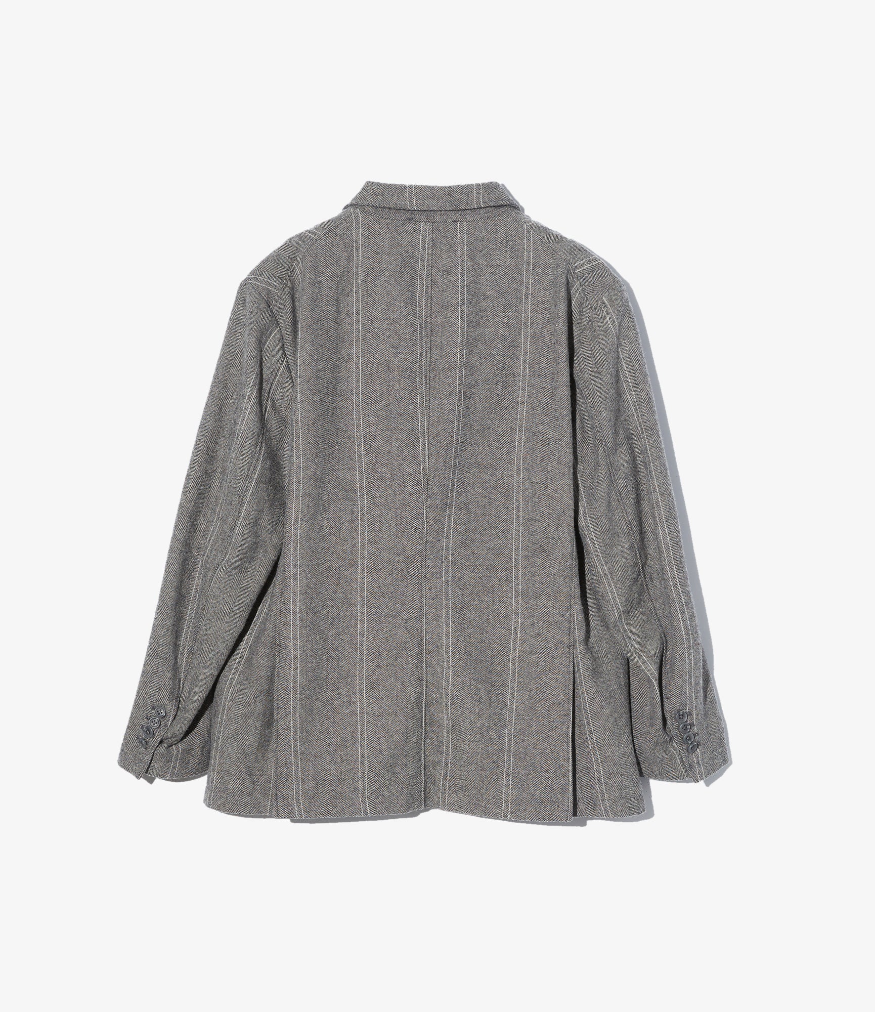 Andover Jacket – Light Grey Striped Herringbone Wool