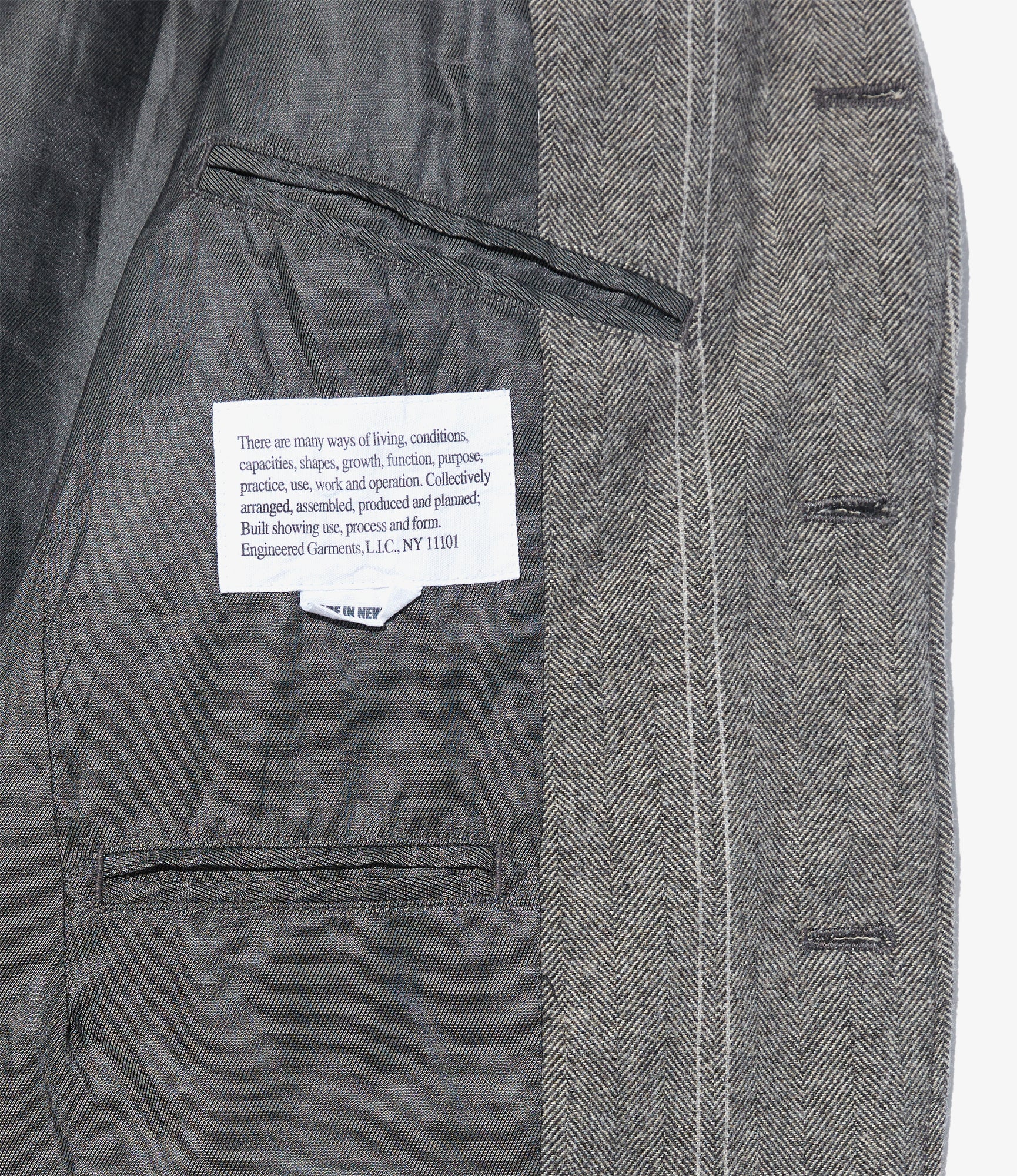 Andover Jacket – Light Grey Striped Herringbone Wool