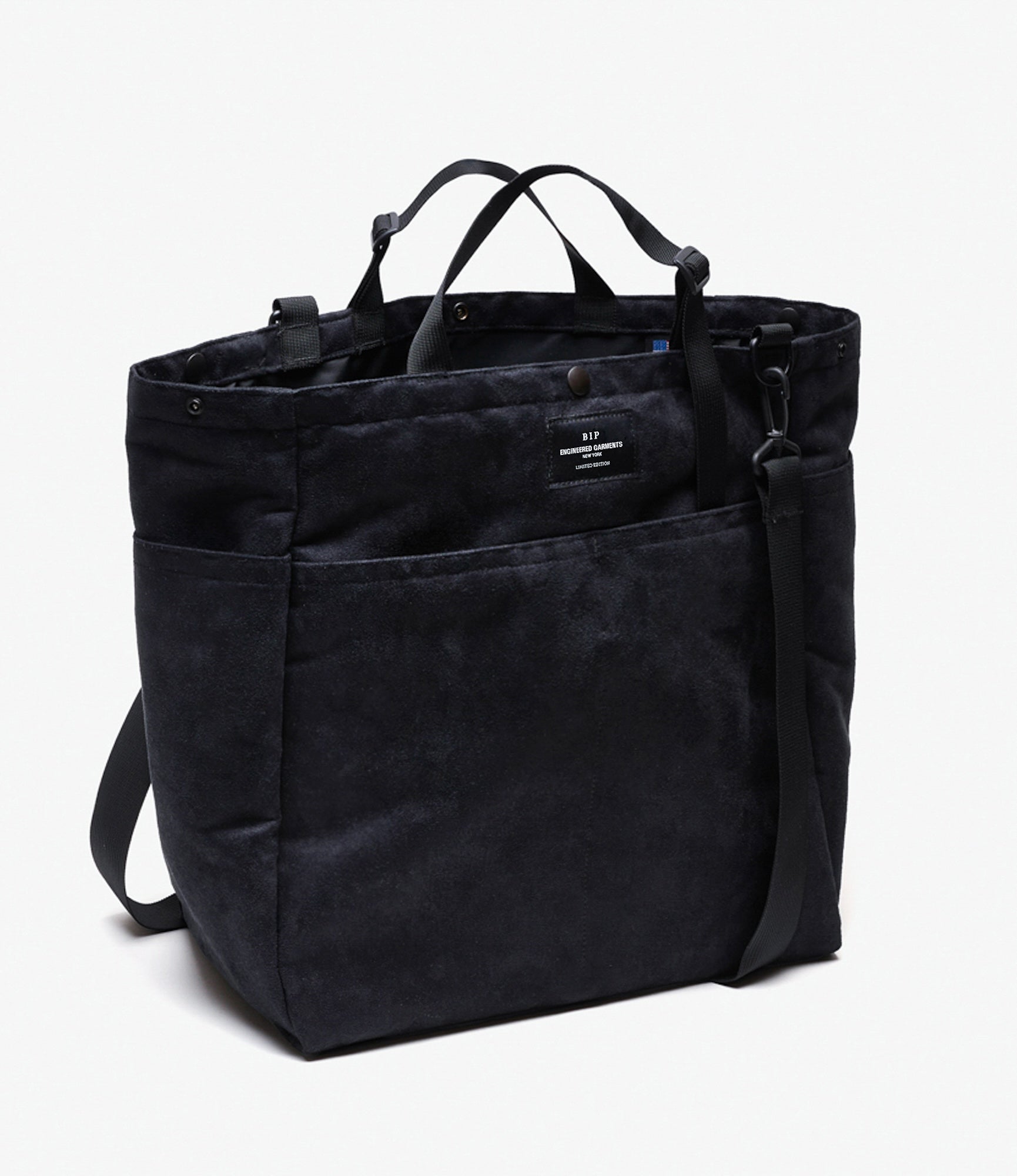 Carry-All Beach Bag – Black Poly Fake Suede