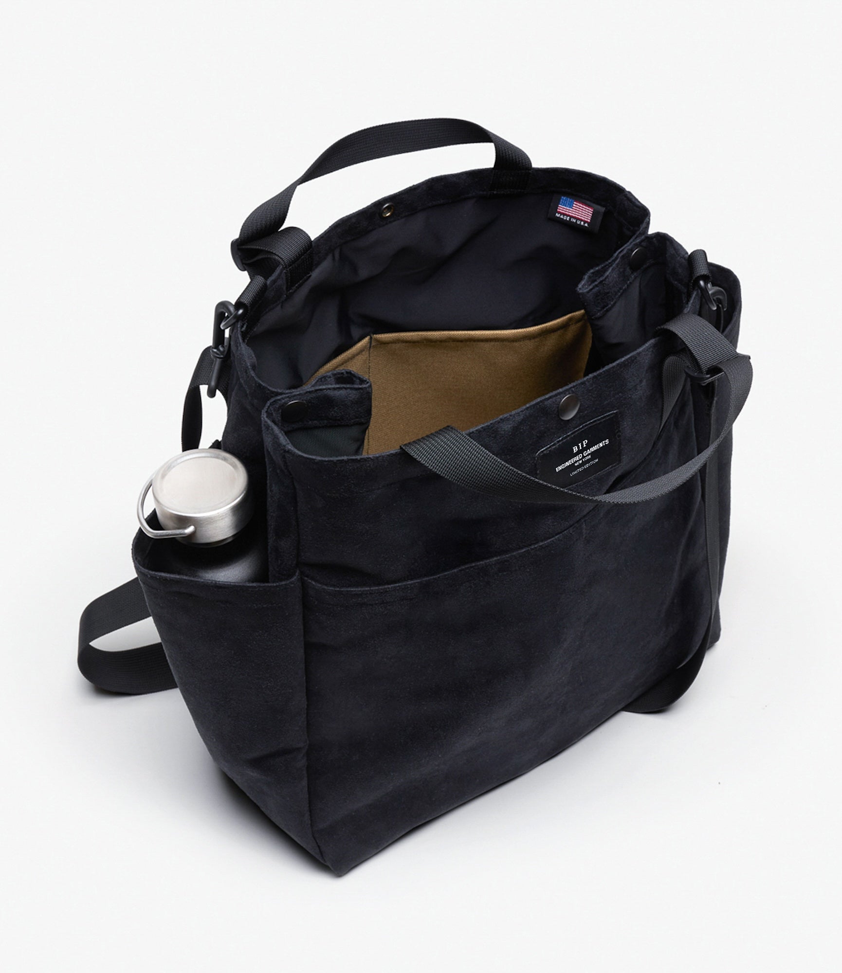 Carry-All Beach Bag – Black Poly Fake Suede