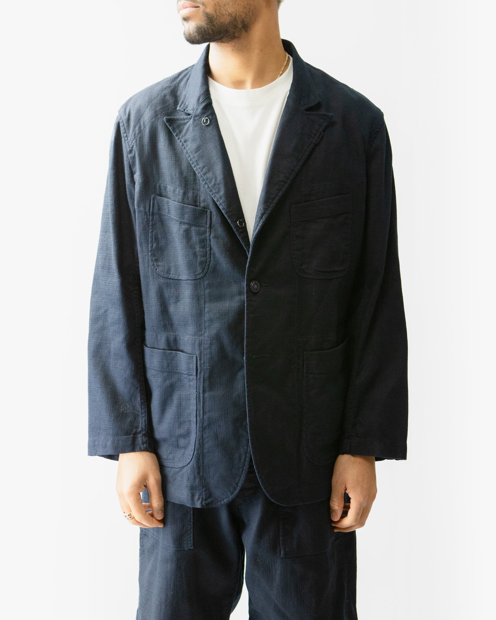 Bedford Jacket – Dark Navy Cotton/Linen Java Cloth