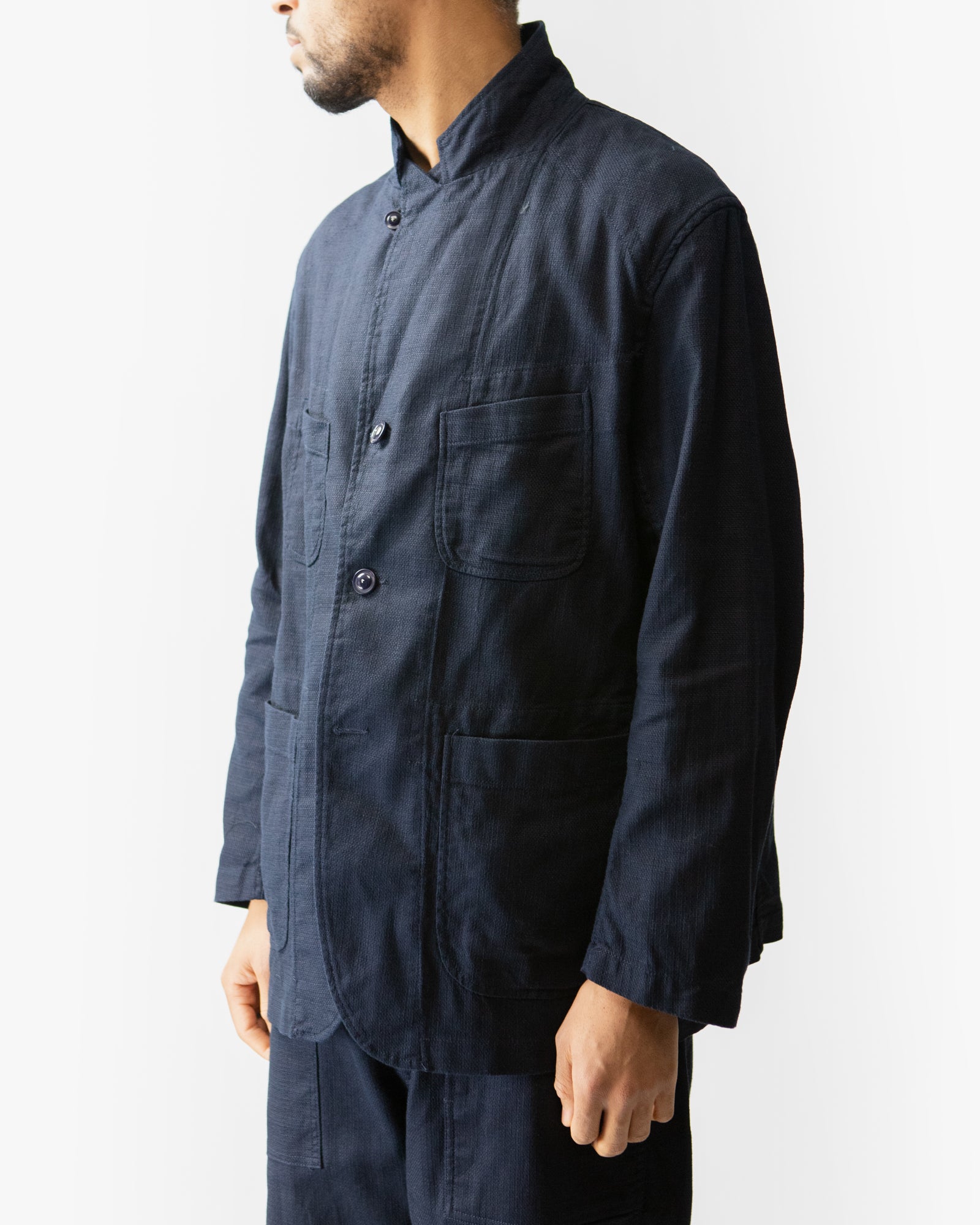 Bedford Jacket – Dark Navy Cotton/Linen Java Cloth