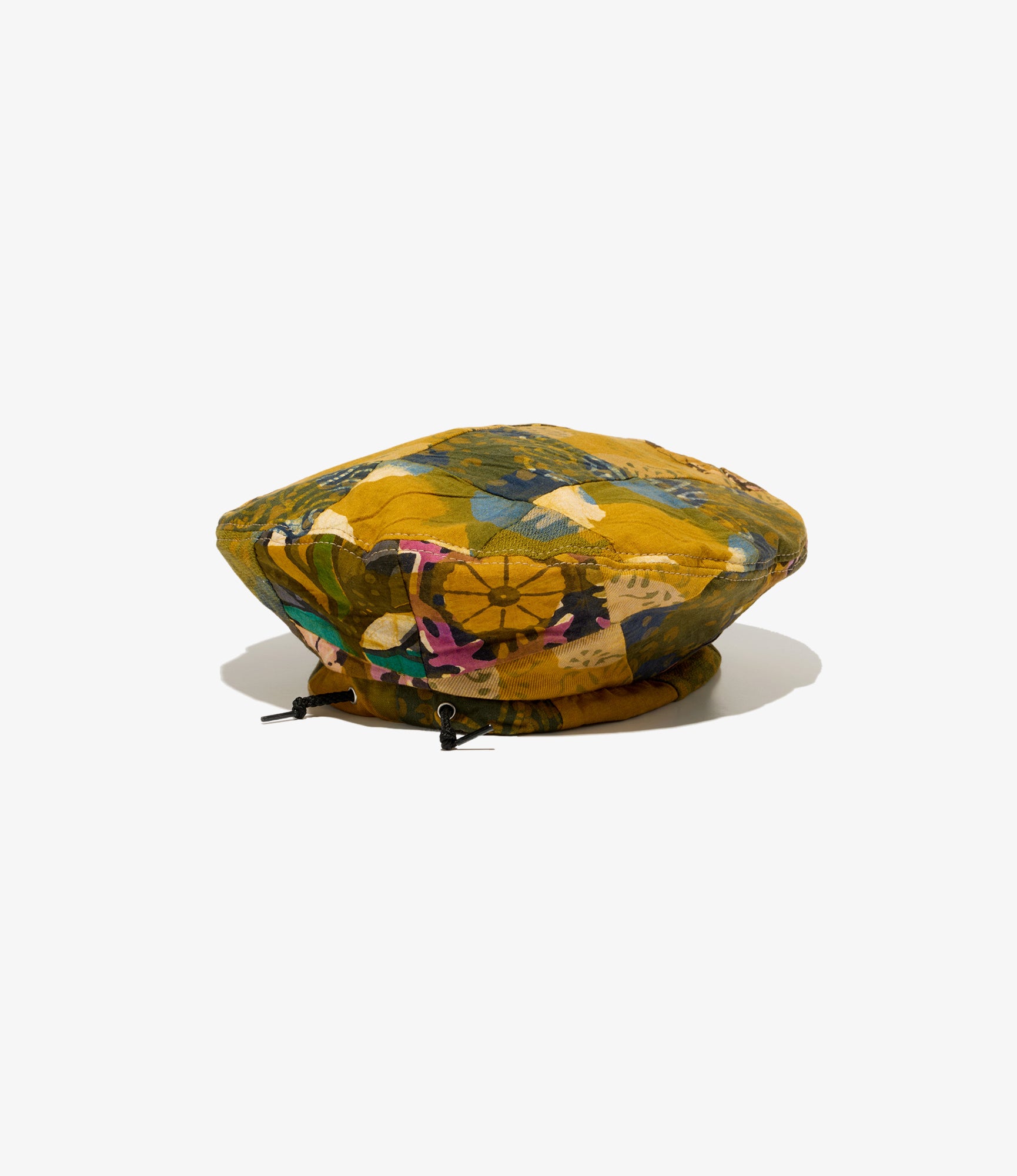 Beret – Olive Mixed Pattern Patchwork