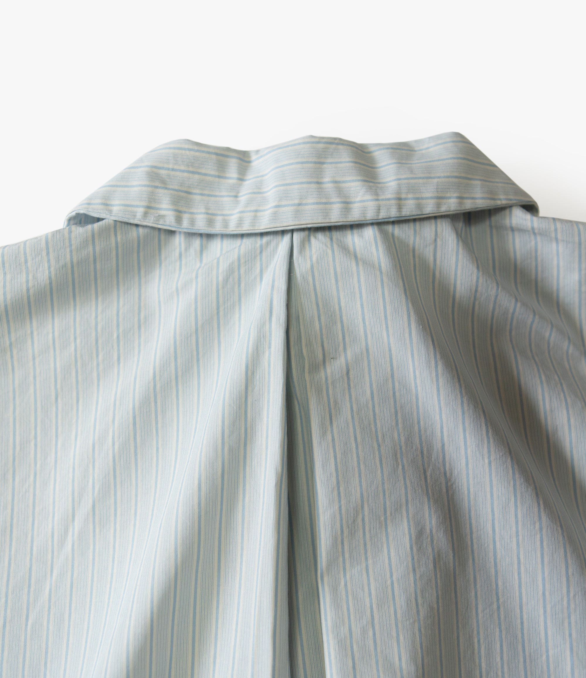 Engineered Garments Blank Label Crest Half Shirt – Blue / Natural Stripe Poplin – Engineered Garments Blank Label – Nepenthes London