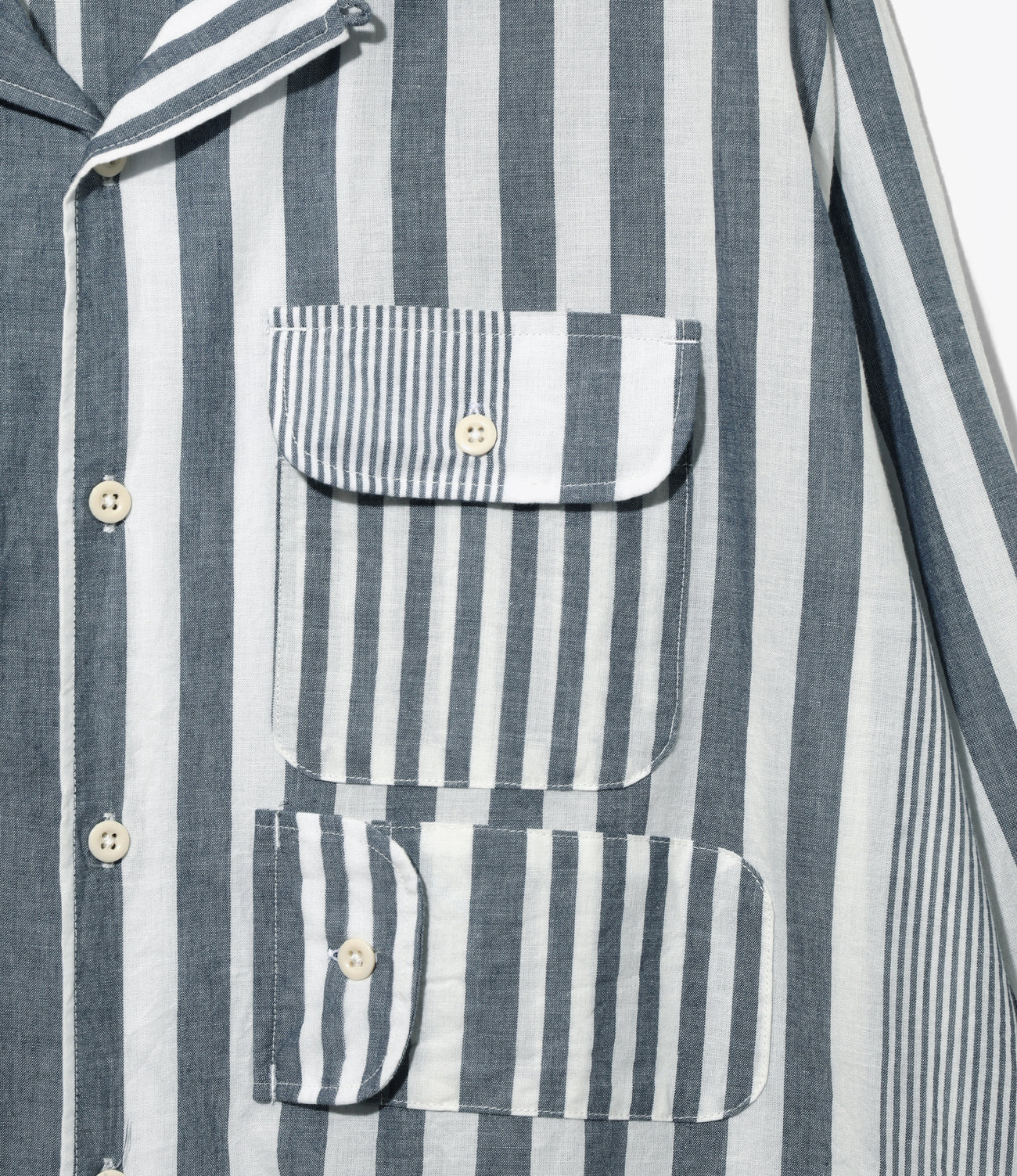 Bowling Shirt – Blue/White Striped Chambray