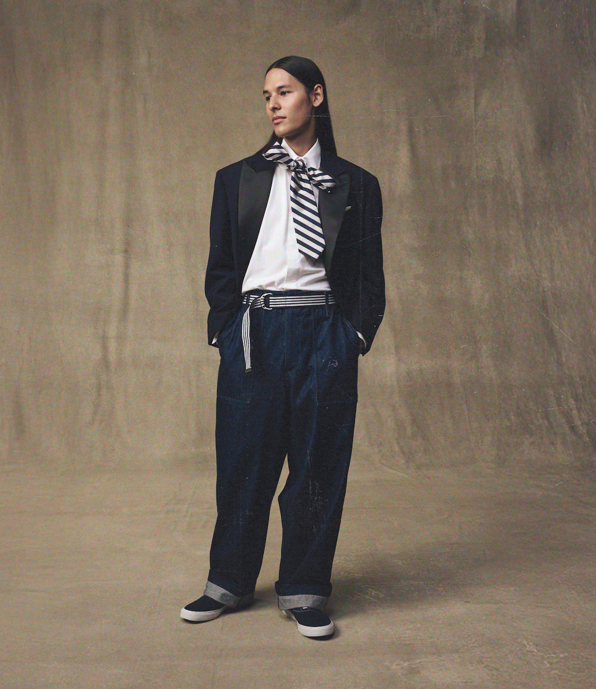 Side Stripe Wide Fatigue Pant – Indigo Denim
