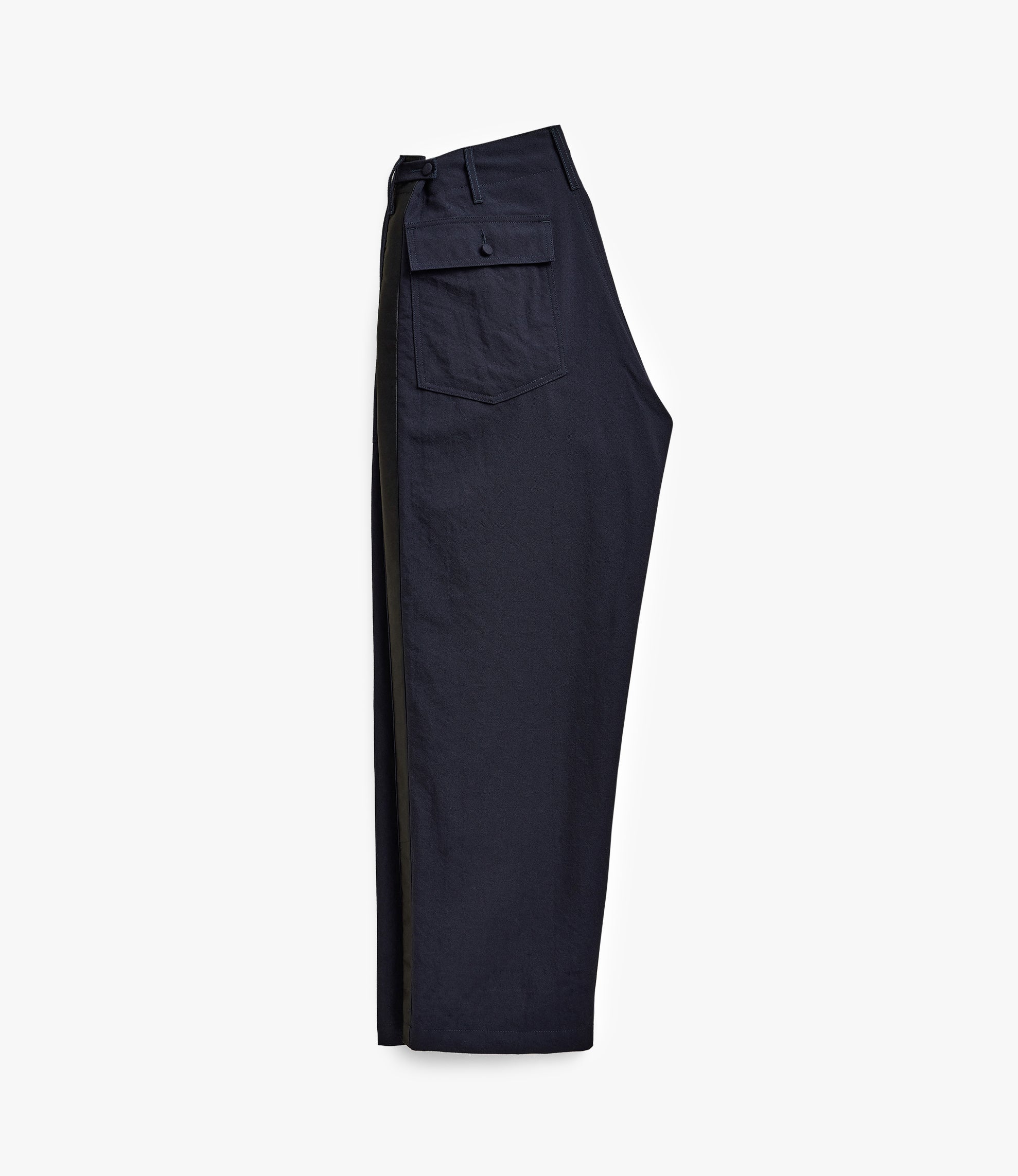 Side Stripe Wide Fatigue Pant – Navy Wool