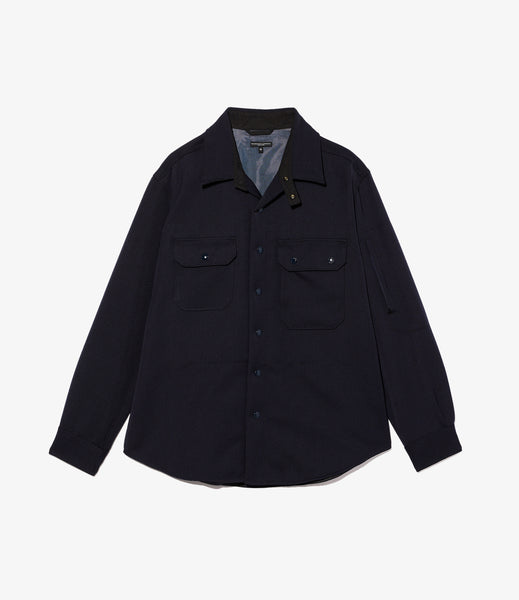 CPO Shirt Jacket – Dark Navy Heavy Wool Elastique