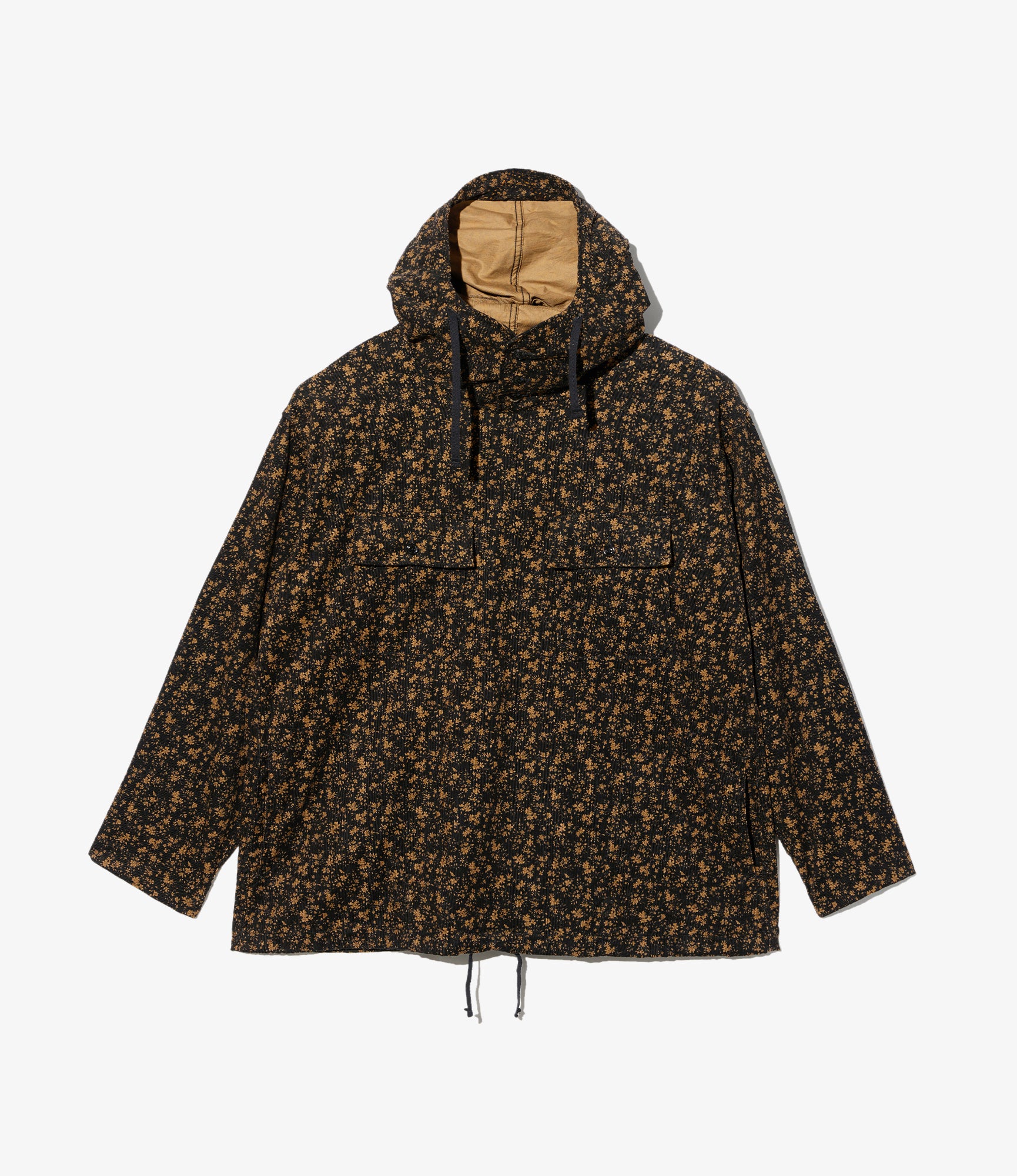 Cagoule Shirt – Black Floral Print 21W Corduroy