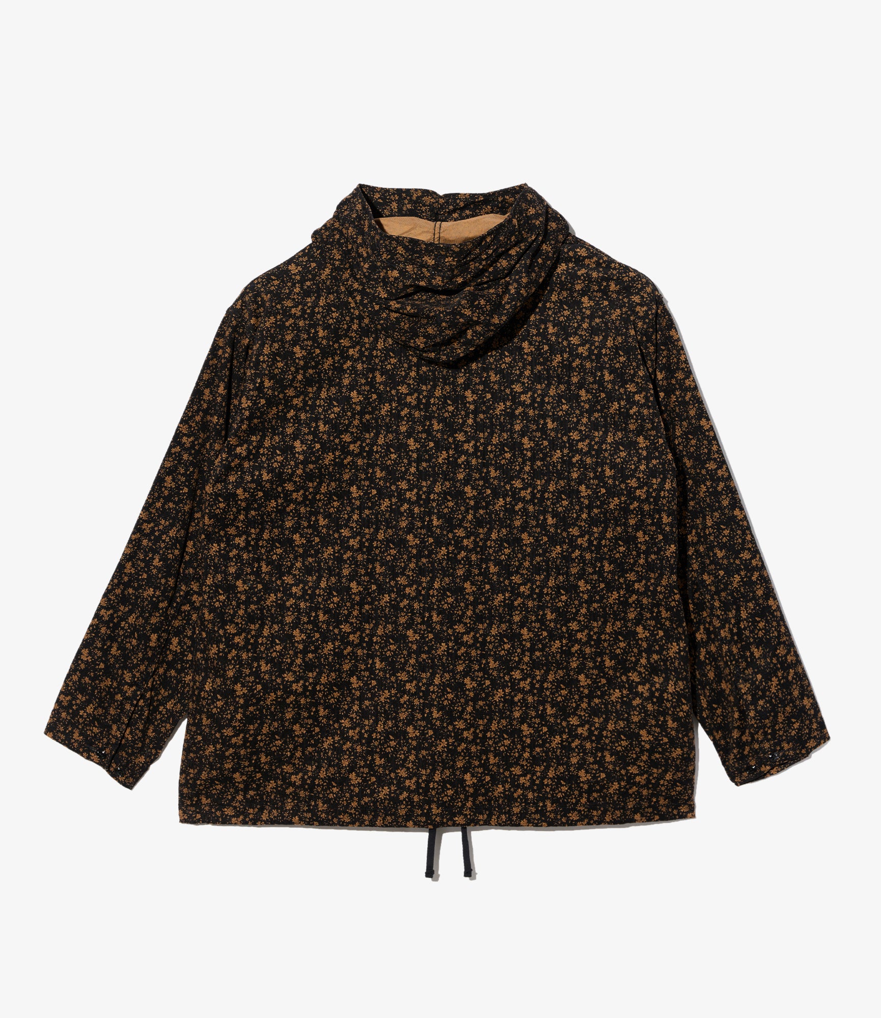 Cagoule Shirt – Black Floral Print 21W Corduroy
