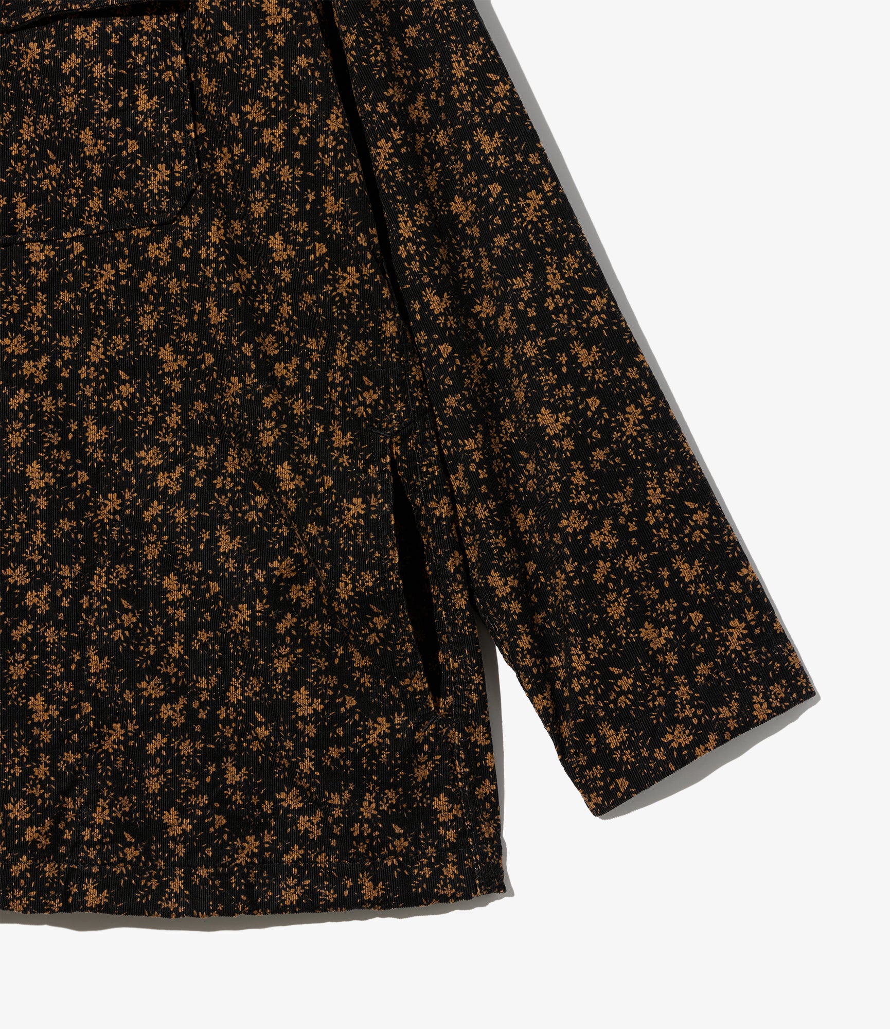 Cagoule Shirt – Black Floral Print 21W Corduroy