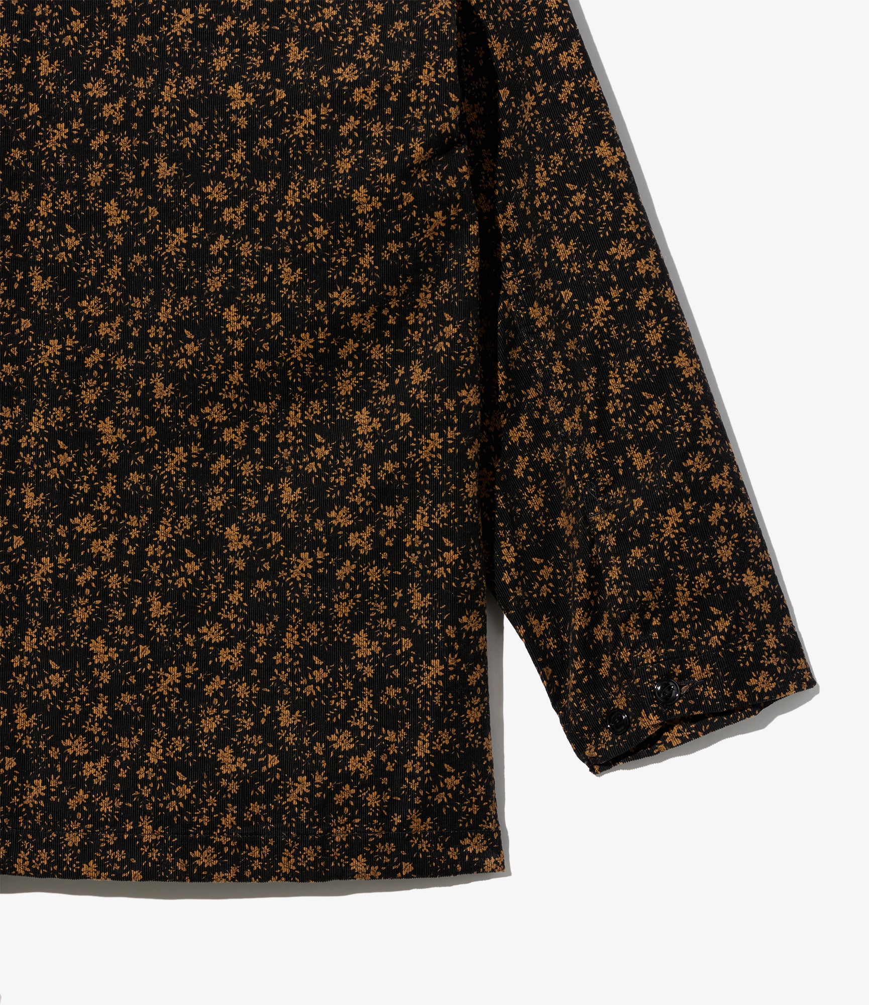 Cagoule Shirt – Black Floral Print 21W Corduroy