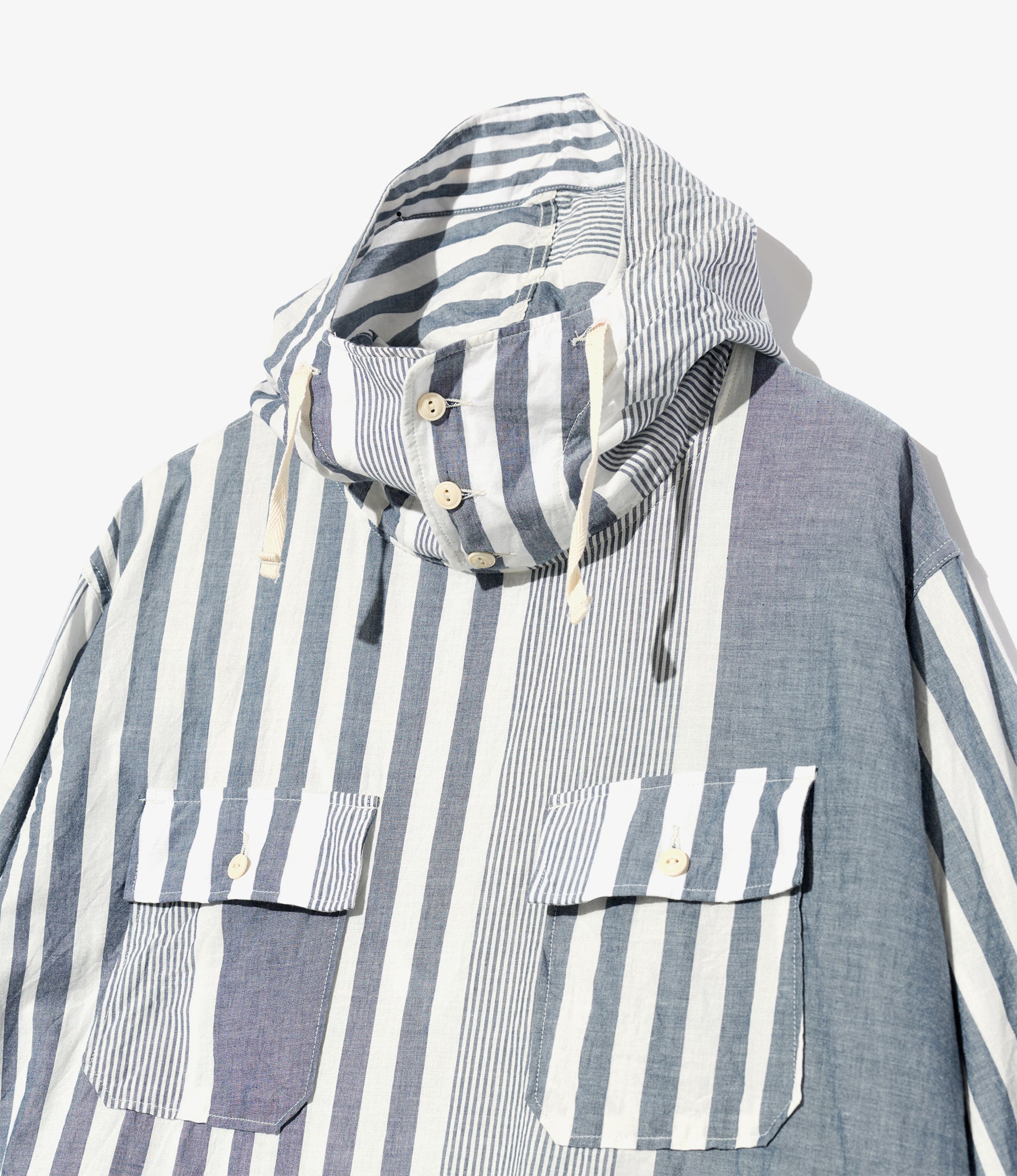 Cagoule Shirt – Blue/White Striped Chambray